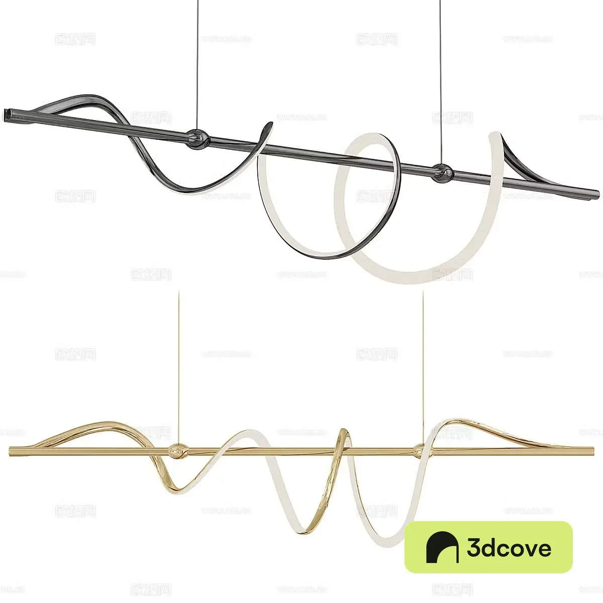 Modern light luxury linear decorative chandelier