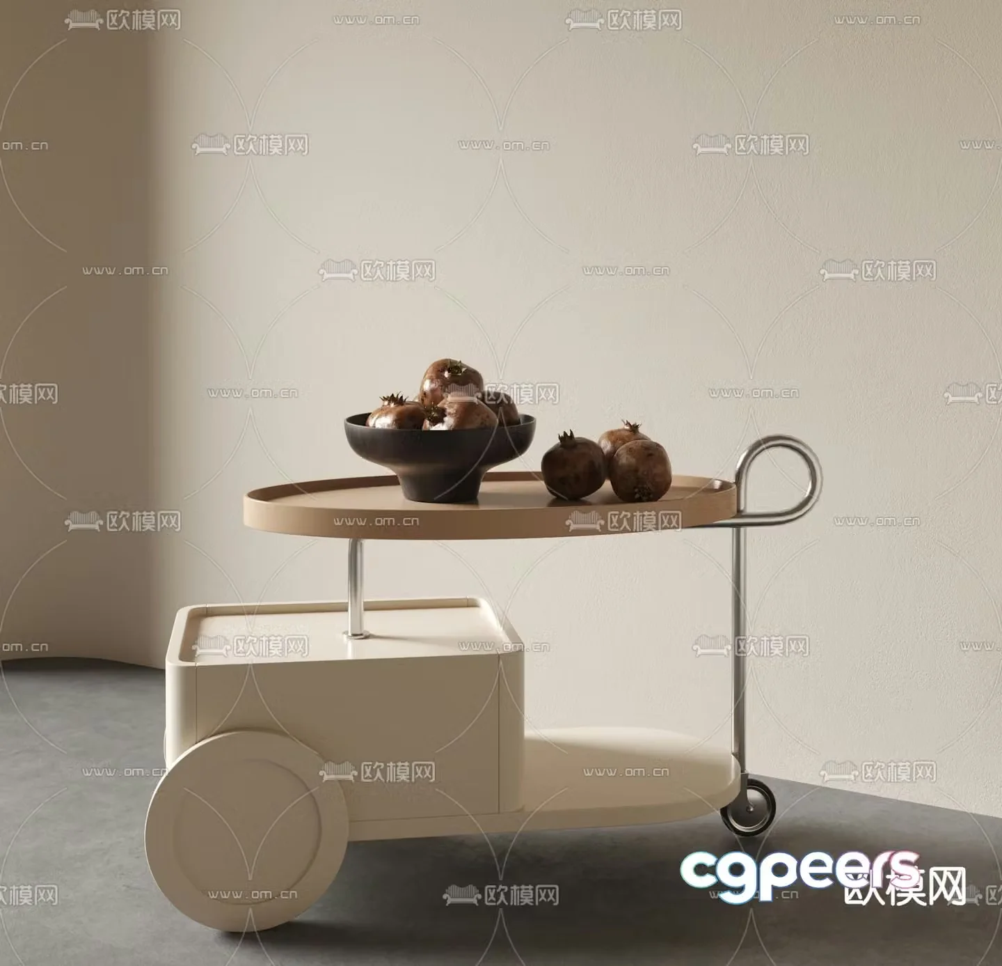 Side table trolley 3d model