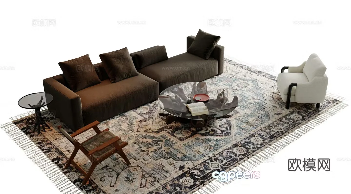 Modern sofa coffee table 3d model