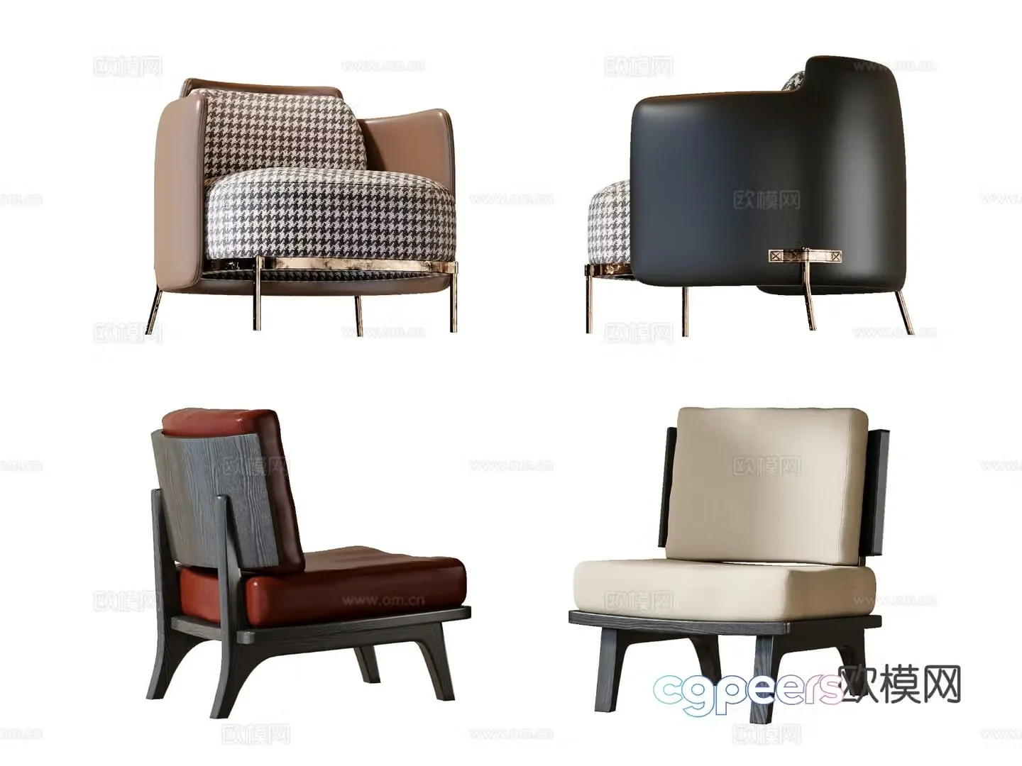 Modern chair leisure chair 3d model