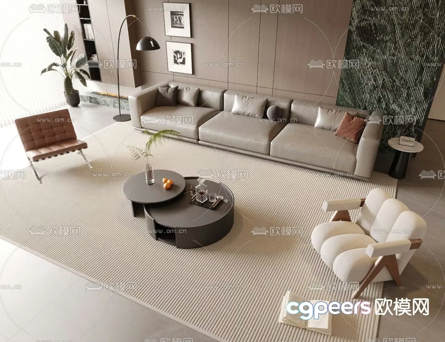 Modern sectional sofa 3d model