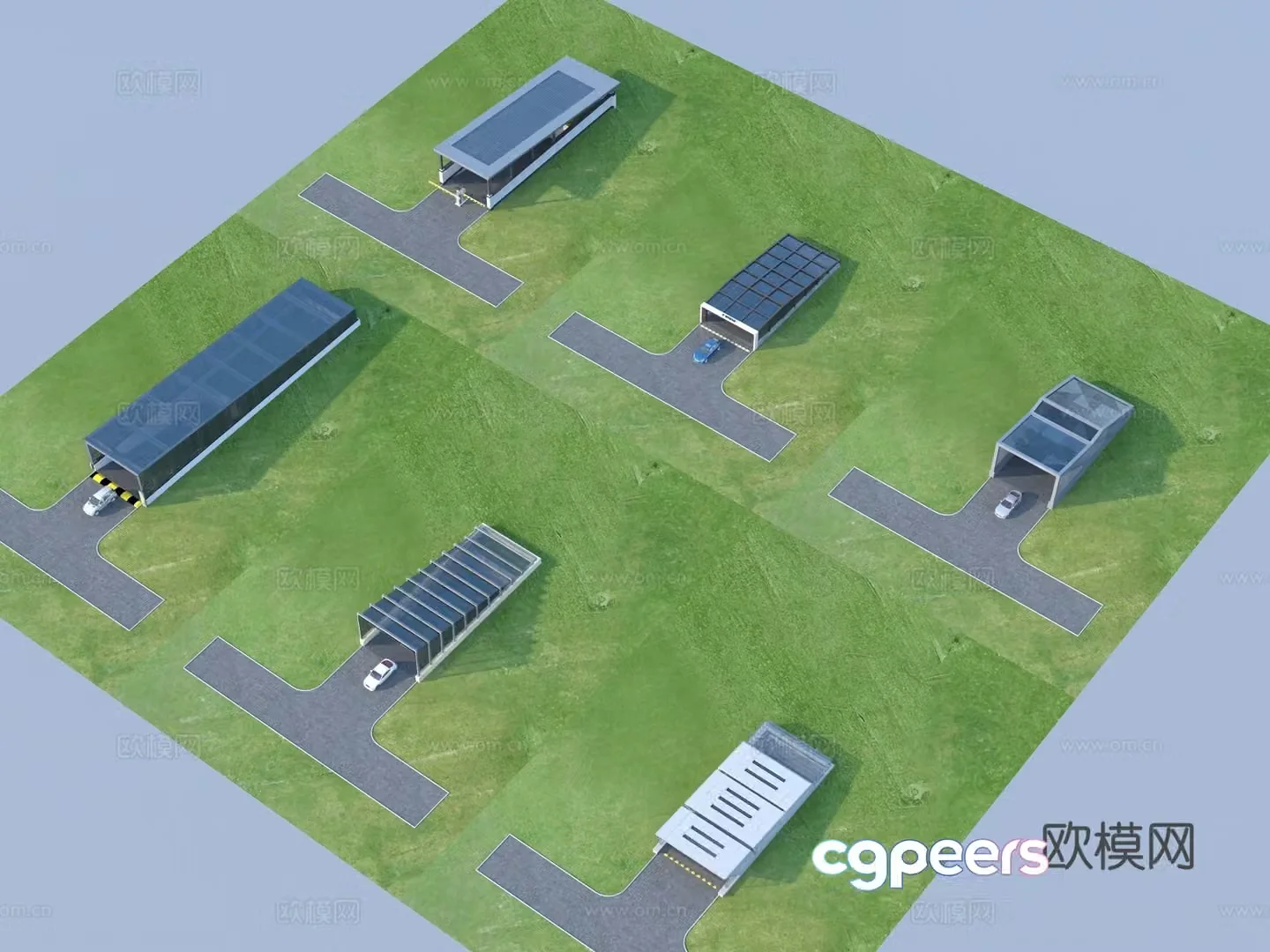 Underground garage parking lot entrance and exit 3D model