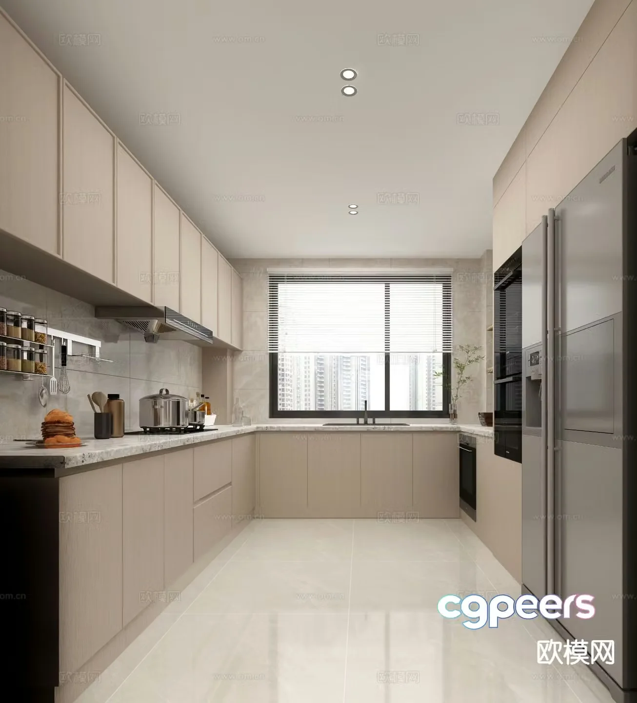 modern kitchen cabinet 3d model