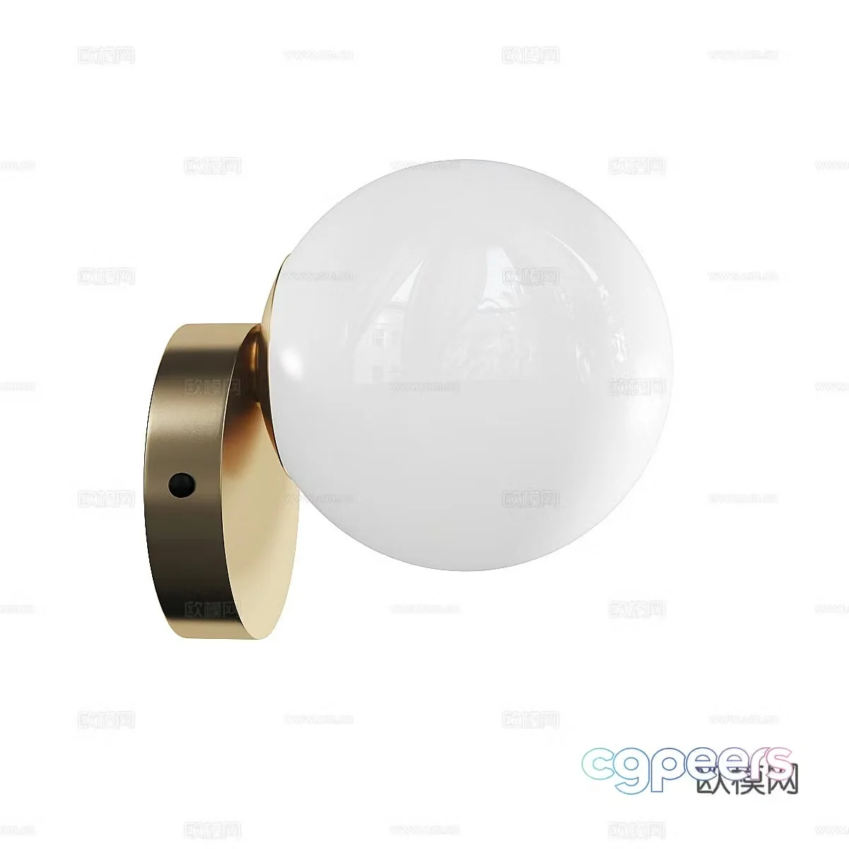 Modern light luxury metal glass spherical wall lamp 3D model