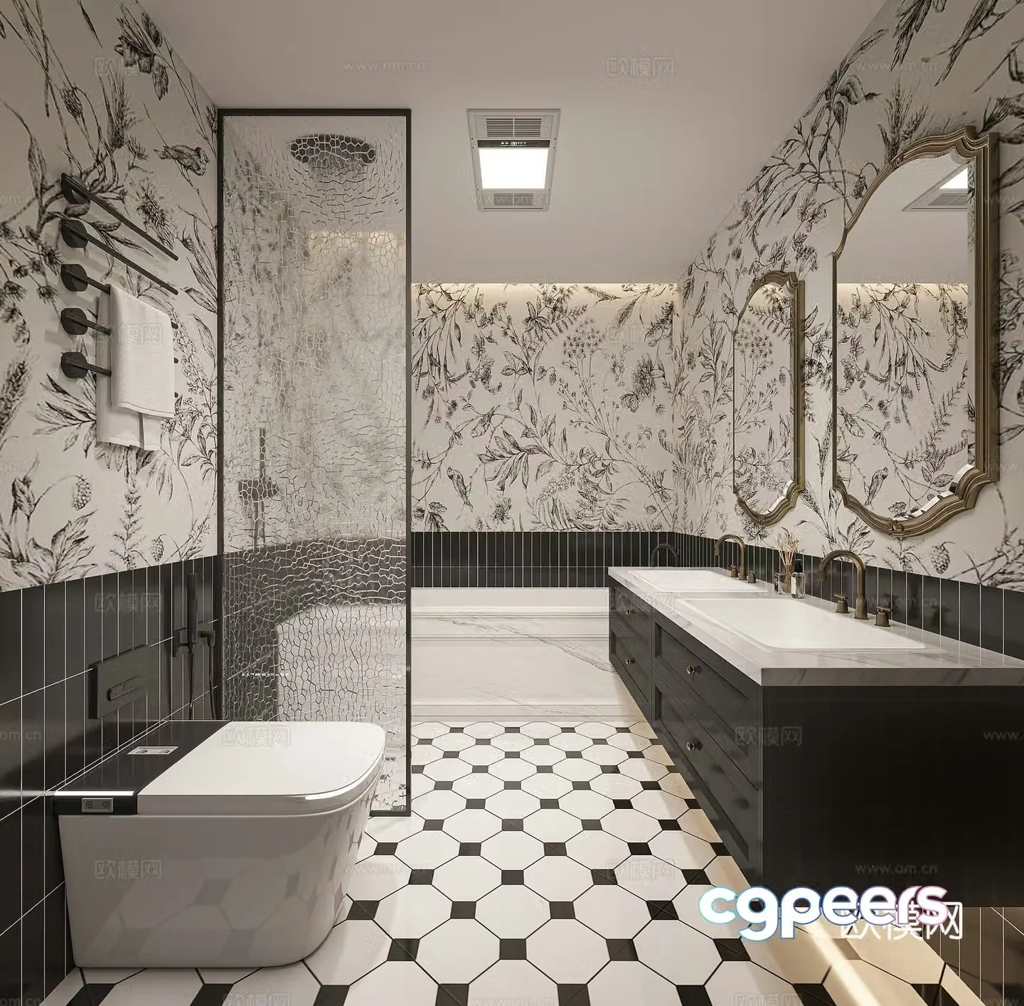 French bathroom 3d model