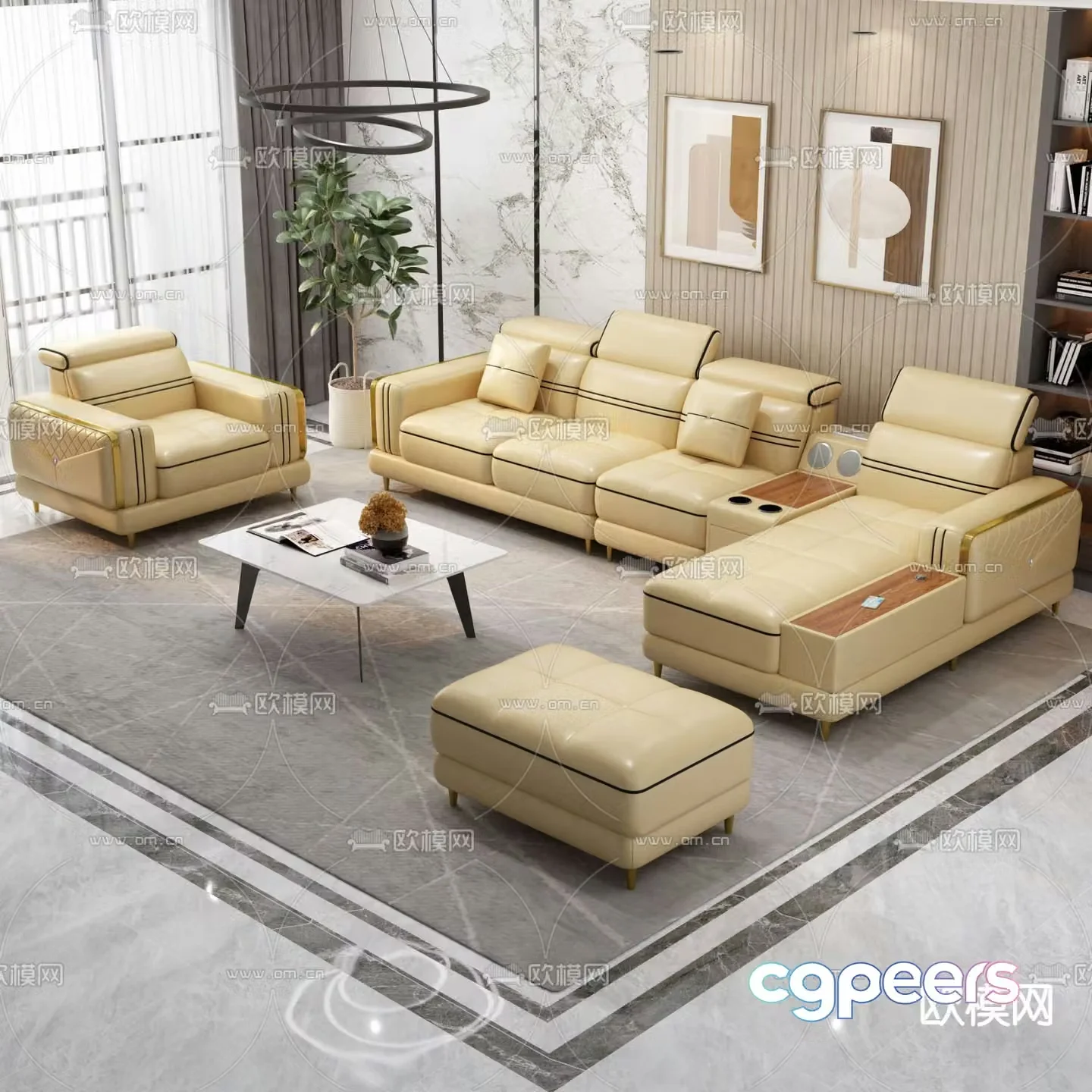 Sectional sofa corner sofa 3d model