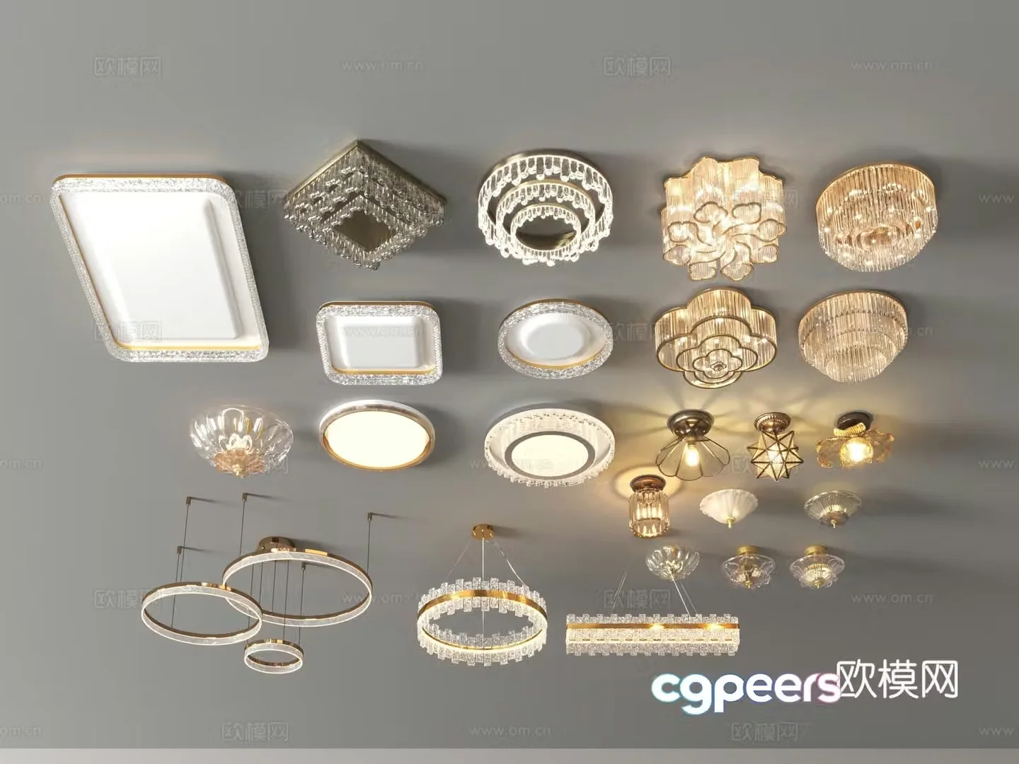 Crystal lamp ceiling lamp 3d model