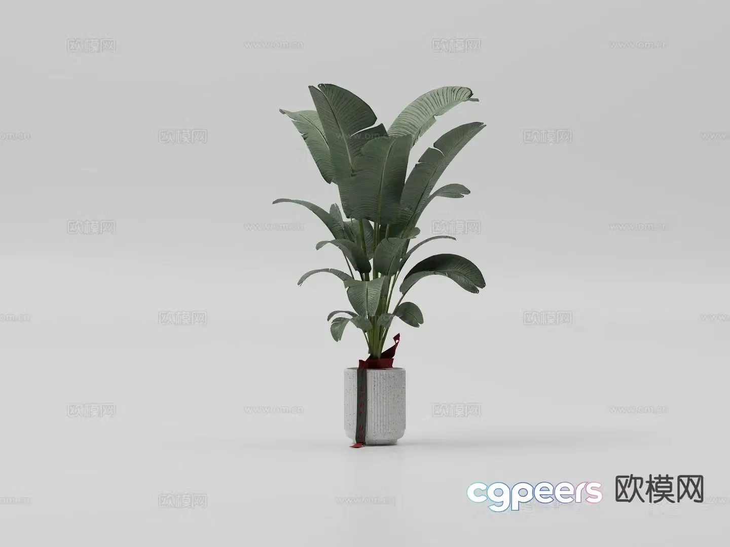 Banana leaves green plants potted plants landscape green plants 3D model