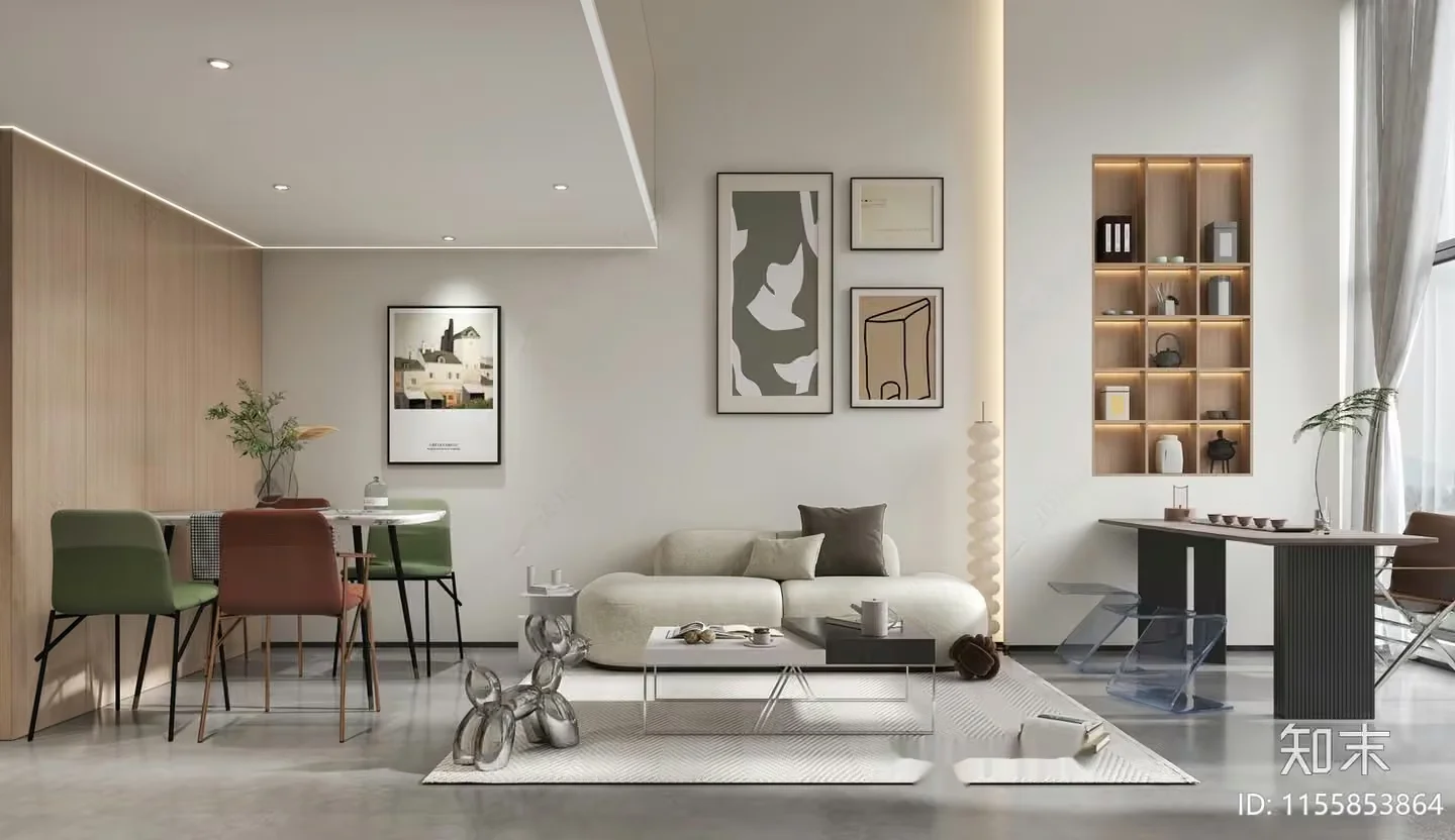 Modern Living Room 3D Model – 1565 – VRAY Render