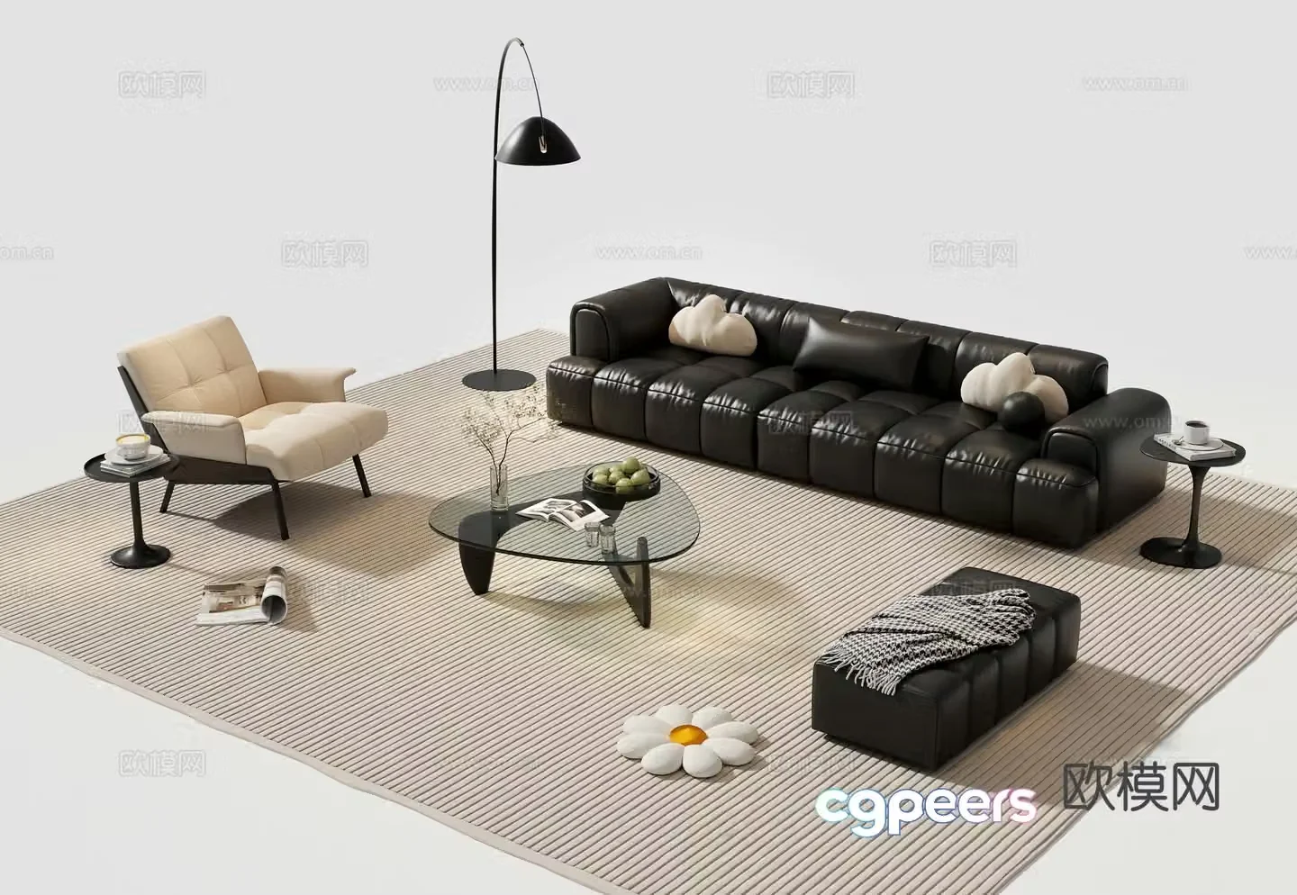 Italian sectional sofa 3d model