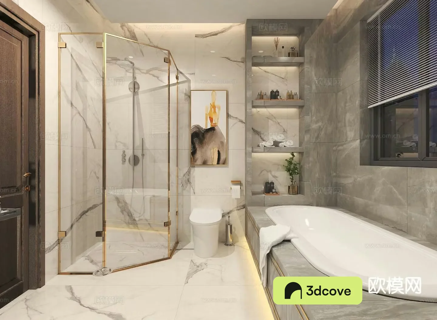 Modern master bathroom
