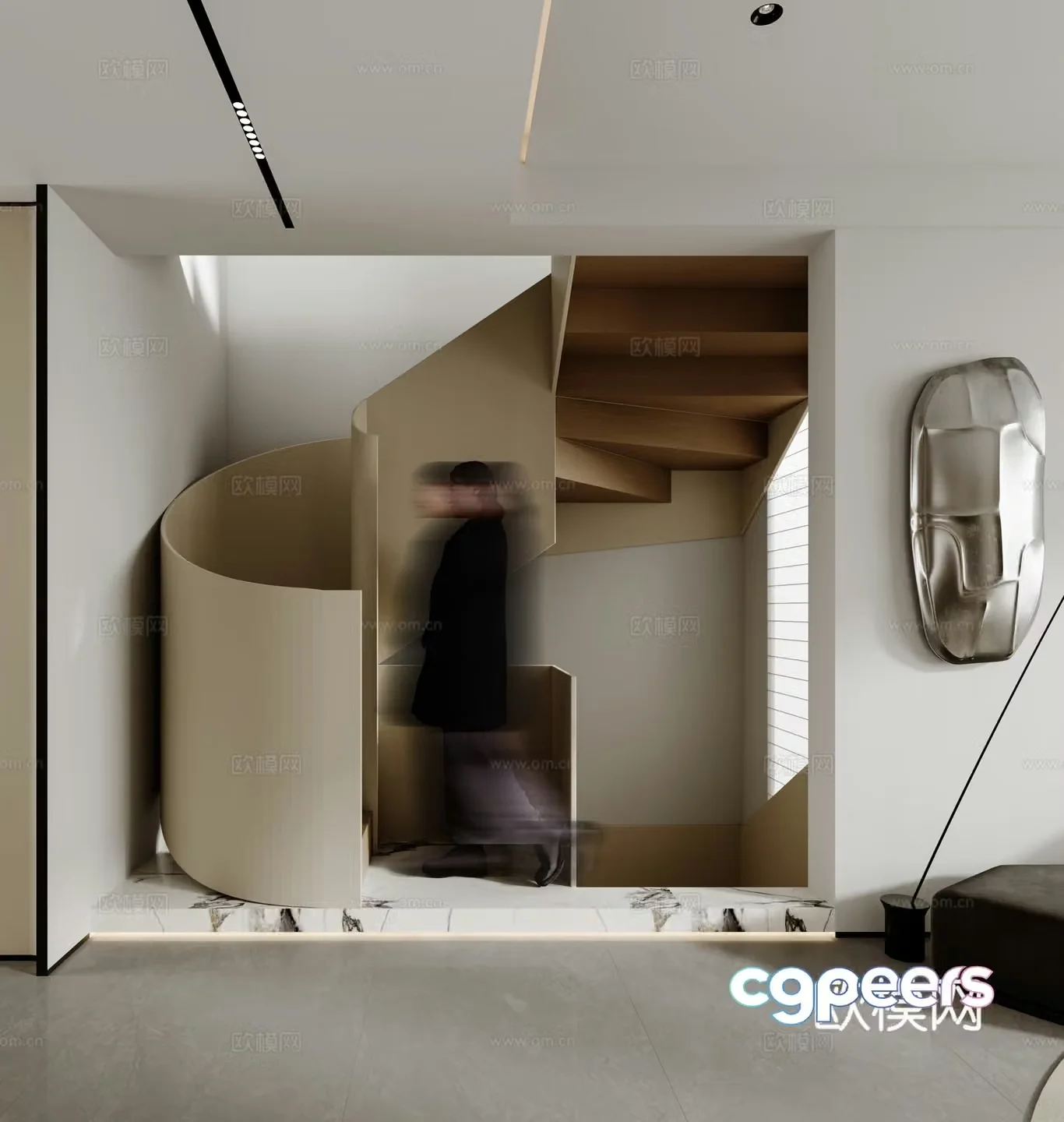 Modern stairwell 3d model