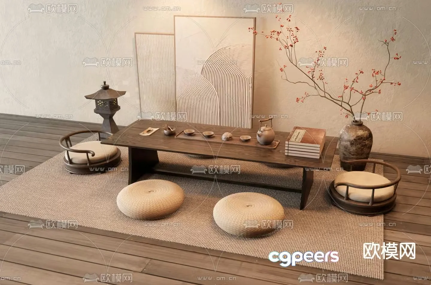 Tatami tea table tea table 3d model