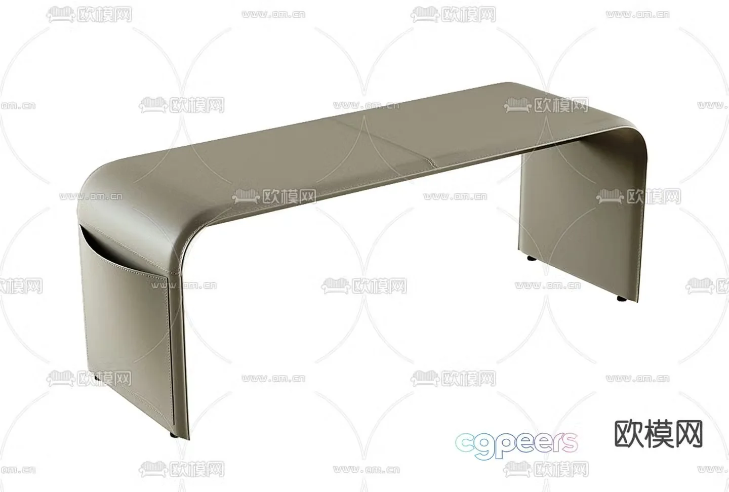 bed end stool footrest 3d model