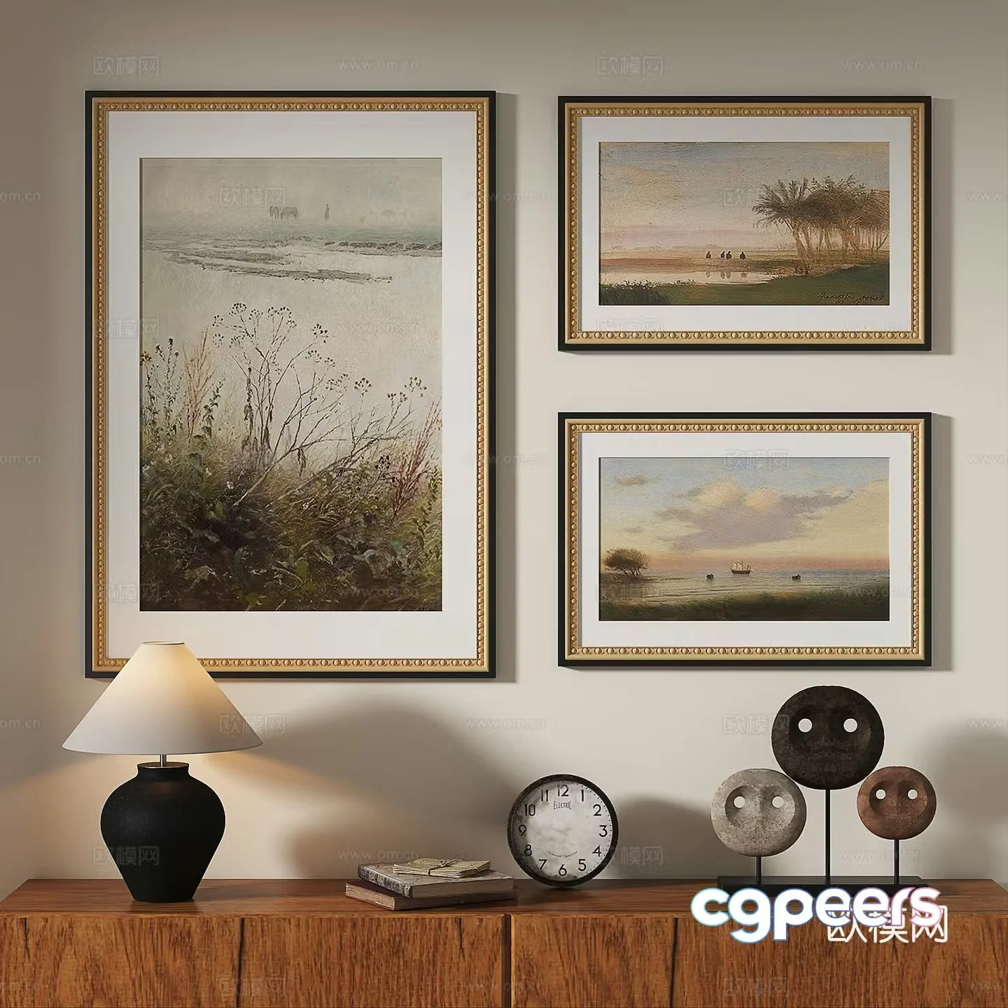 Modern French retro medieval decorative painting 3d model