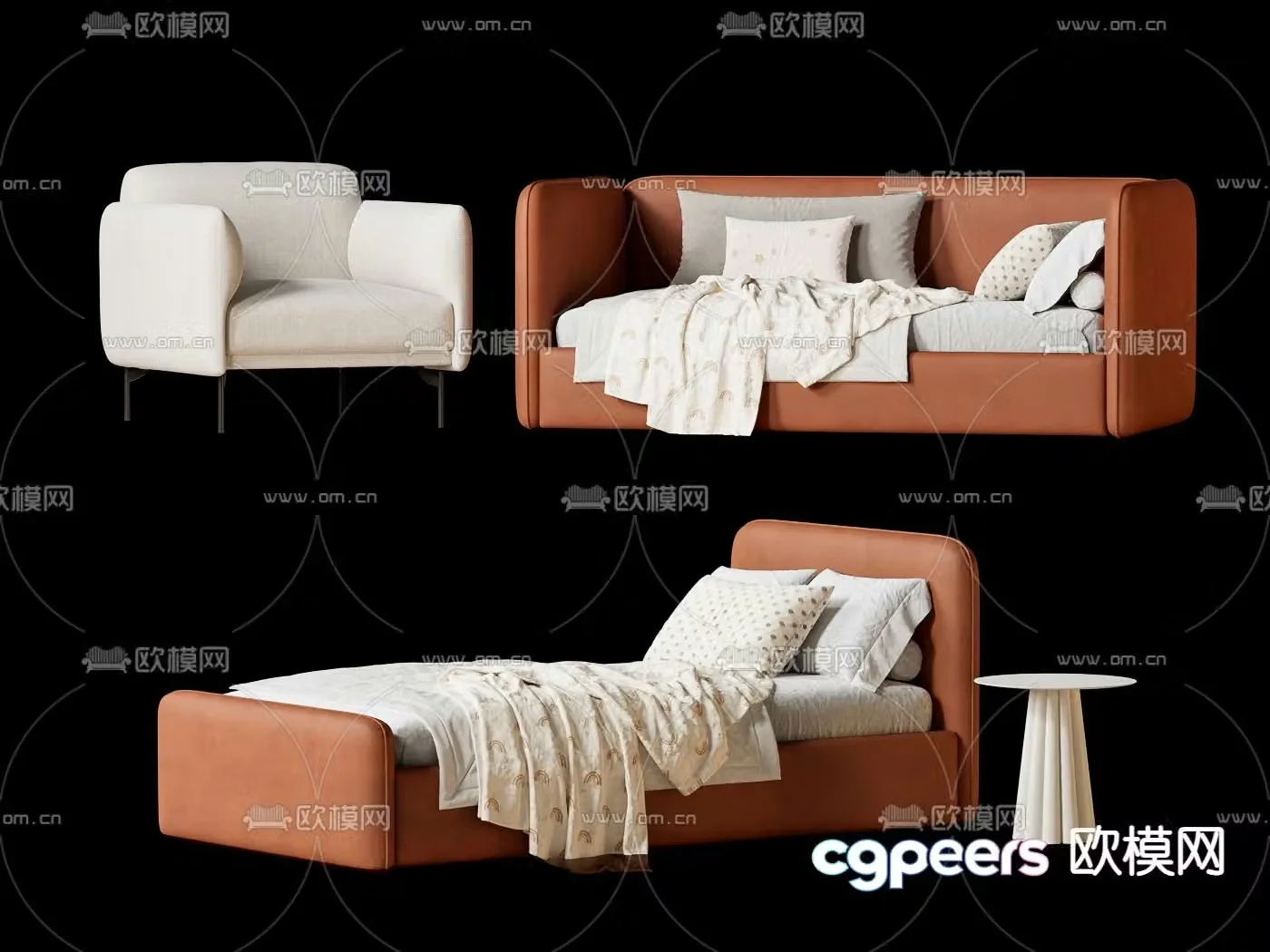 Sofa bed single sofa 3d model