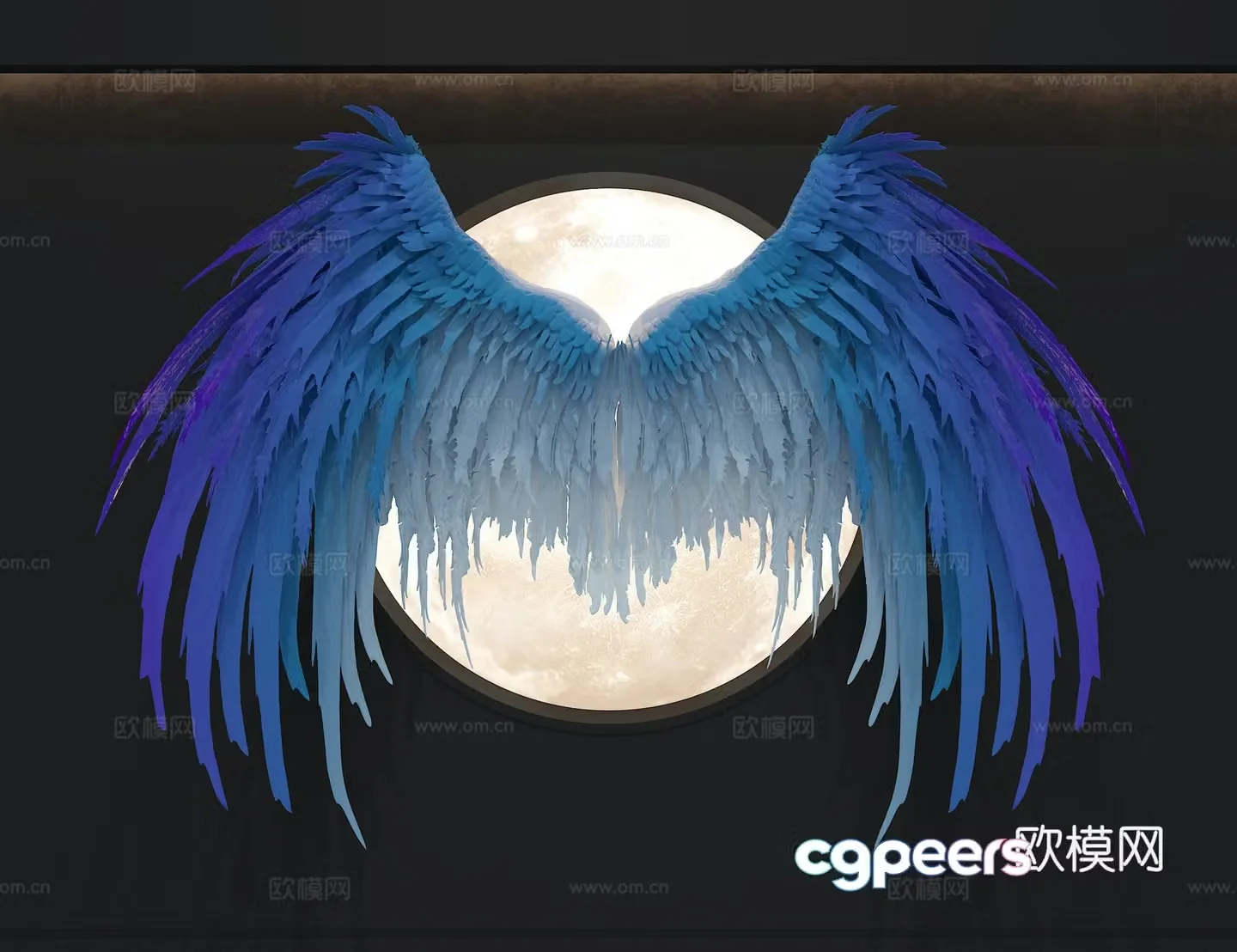 3d model of wing wall decoration