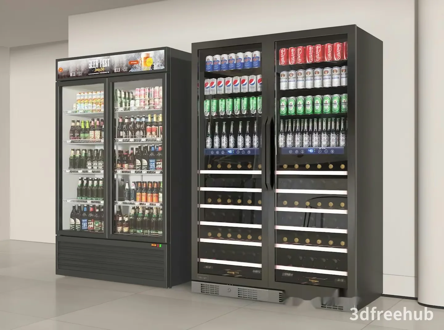 Modern Beverage Coolers 3D Model – 7196 – VRAY Render
