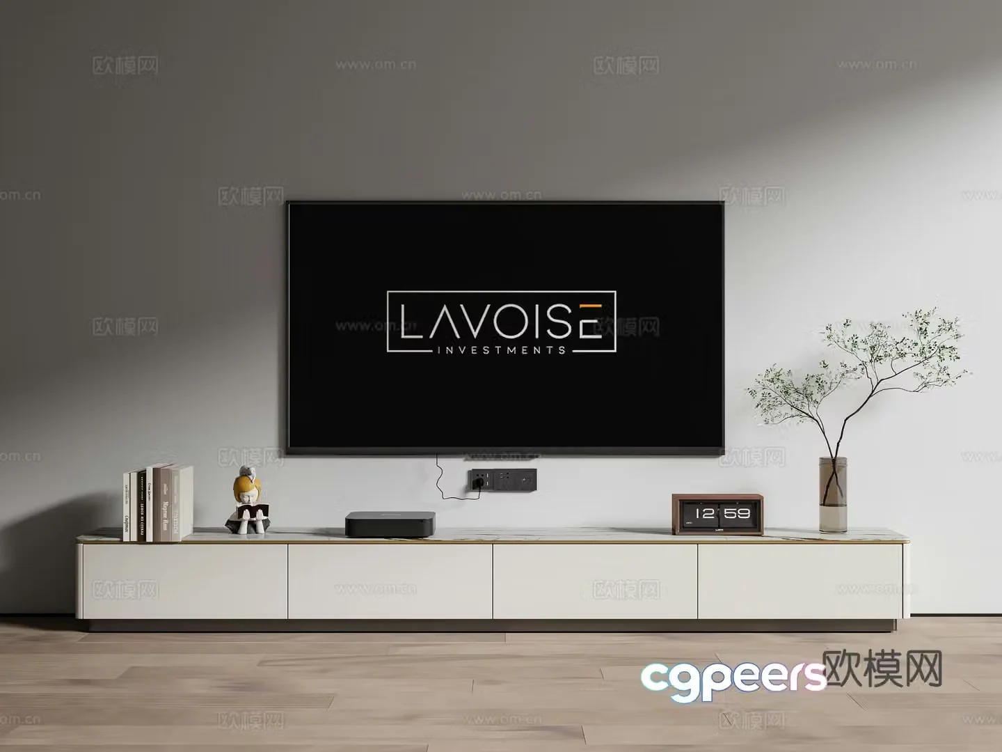 Modern minimalist TV cabinet 3d model