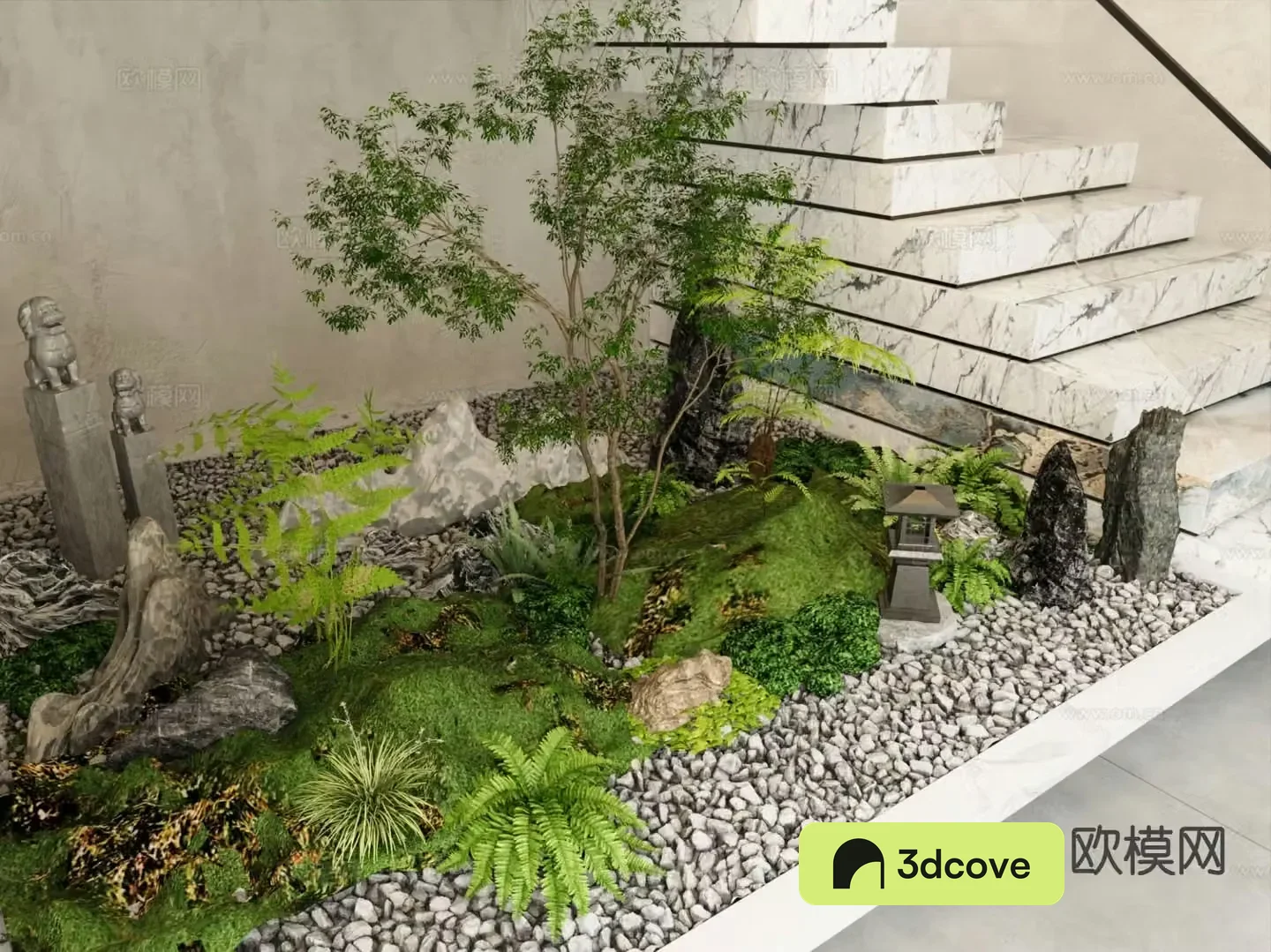 Indoor landscape plant pile