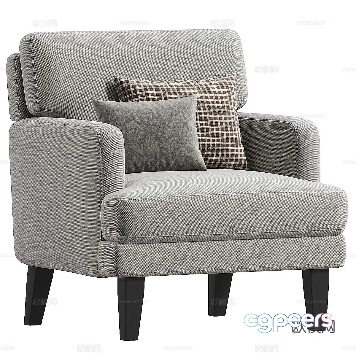 Modern Italian Hovik Upholstered Armchair 3d Model