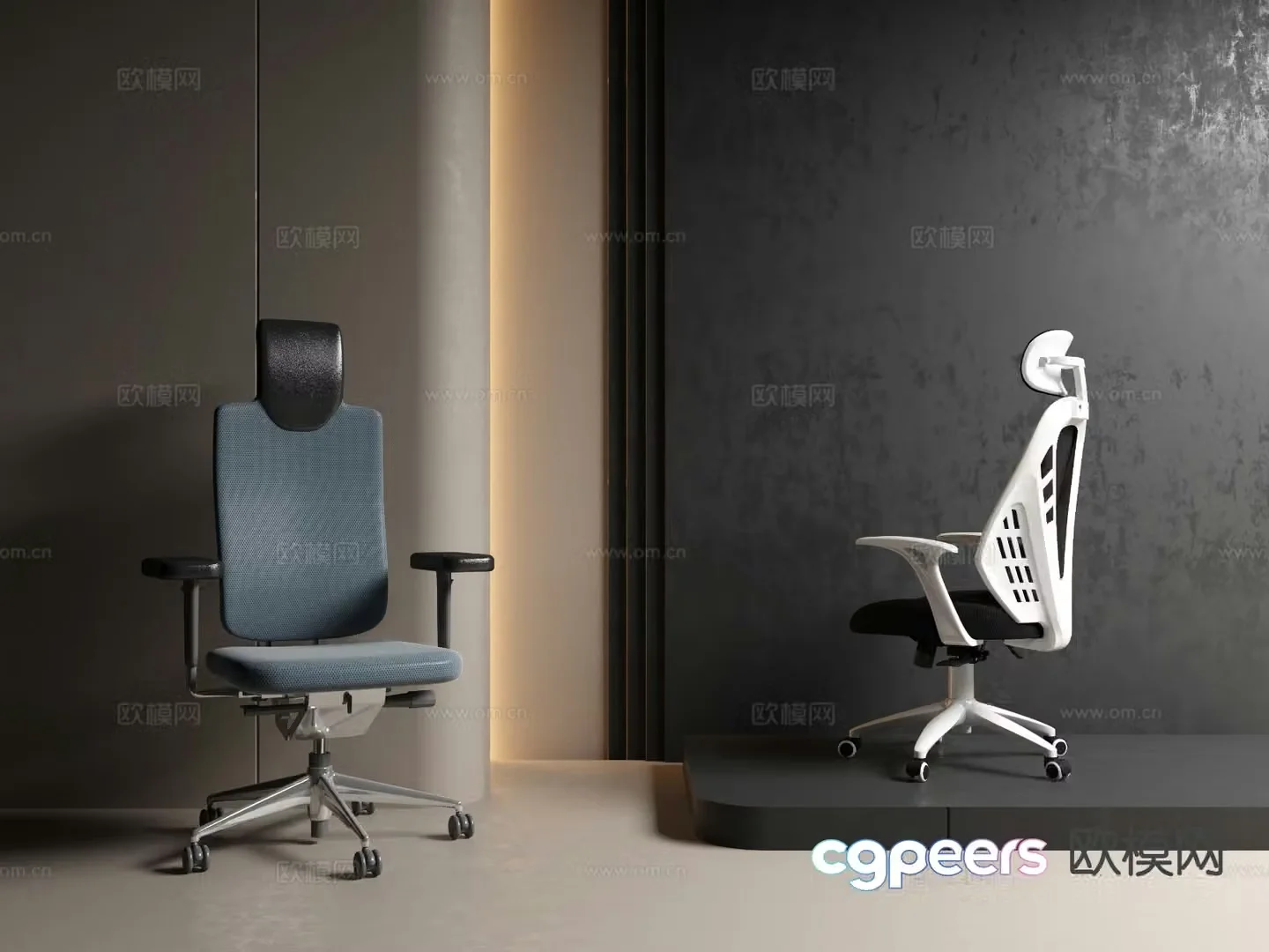Minimalist office chair gaming chair pulley 3d model