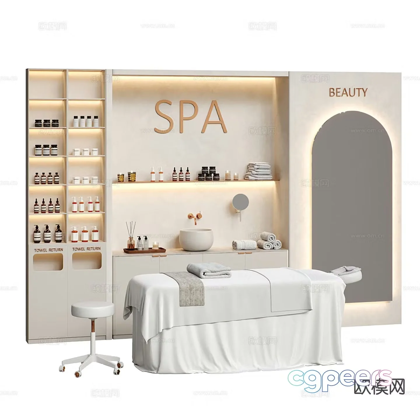 SPA massage bed care bed showcase 3d model