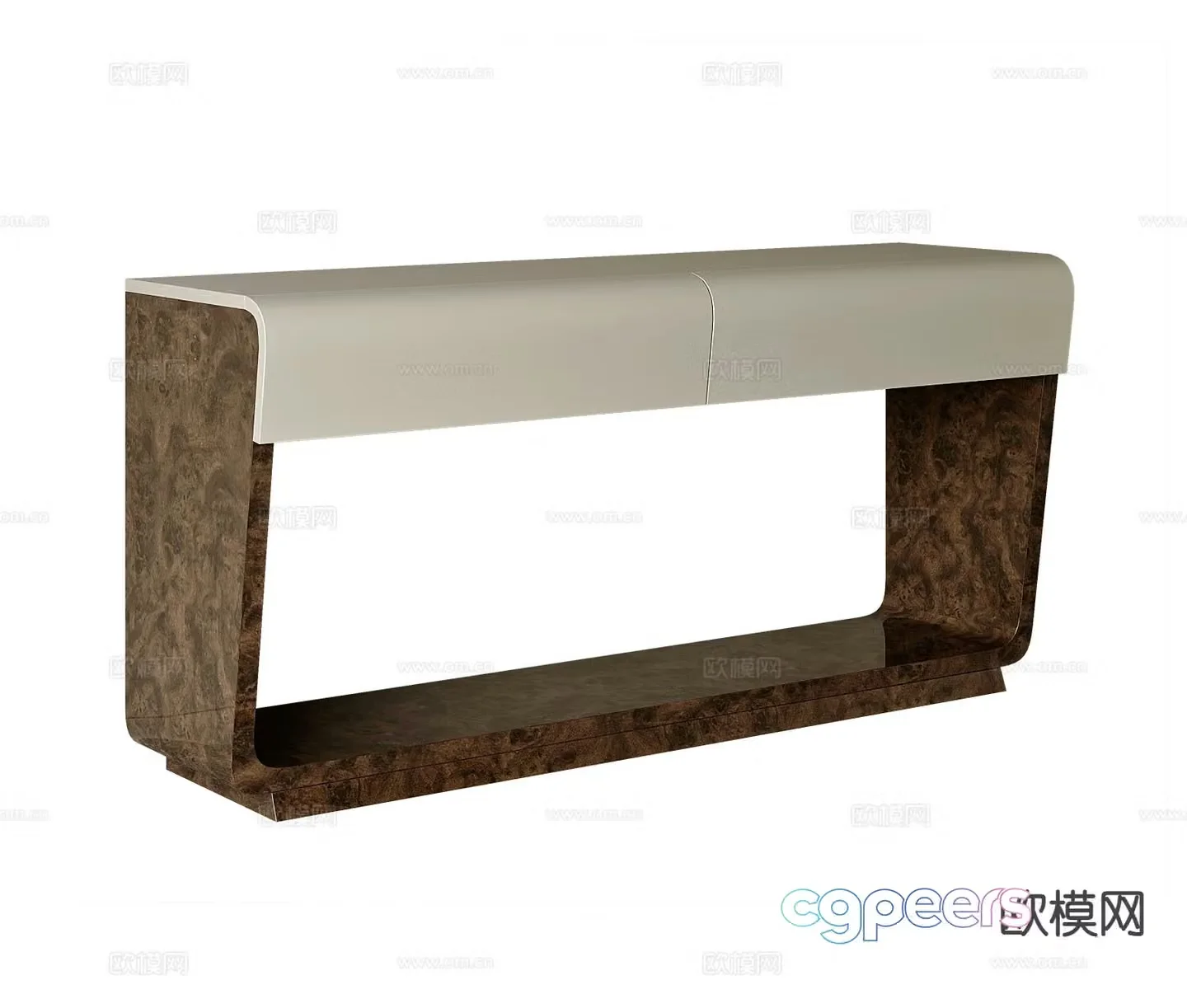 Italian side cabinet end view desk 3D model