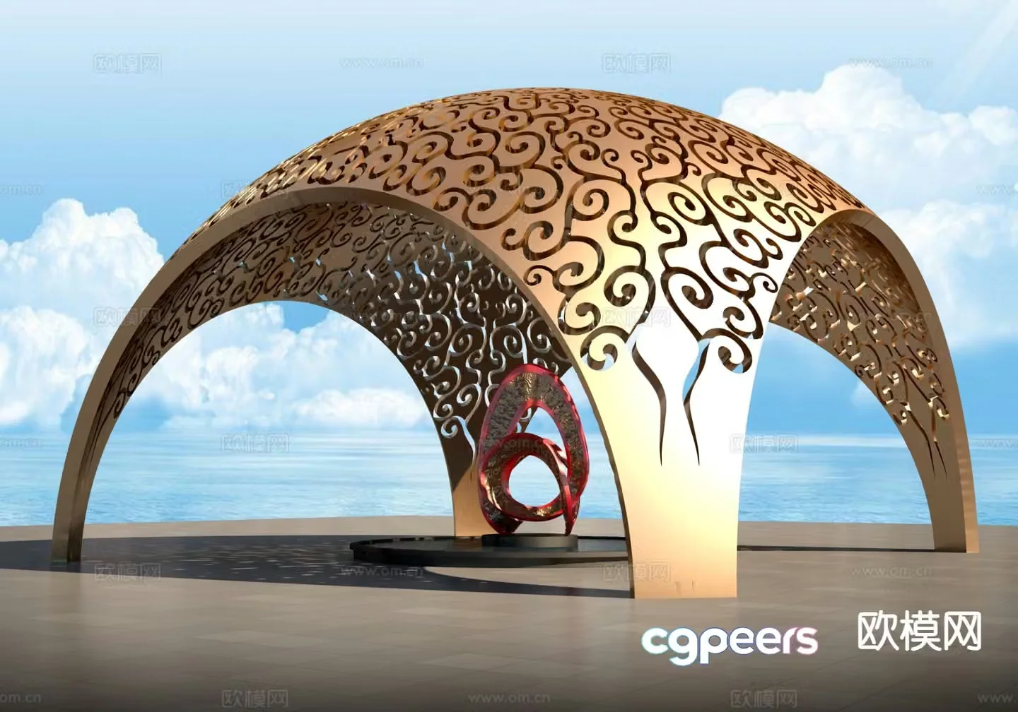 Dome sculpture landscape sculpture 3d model
