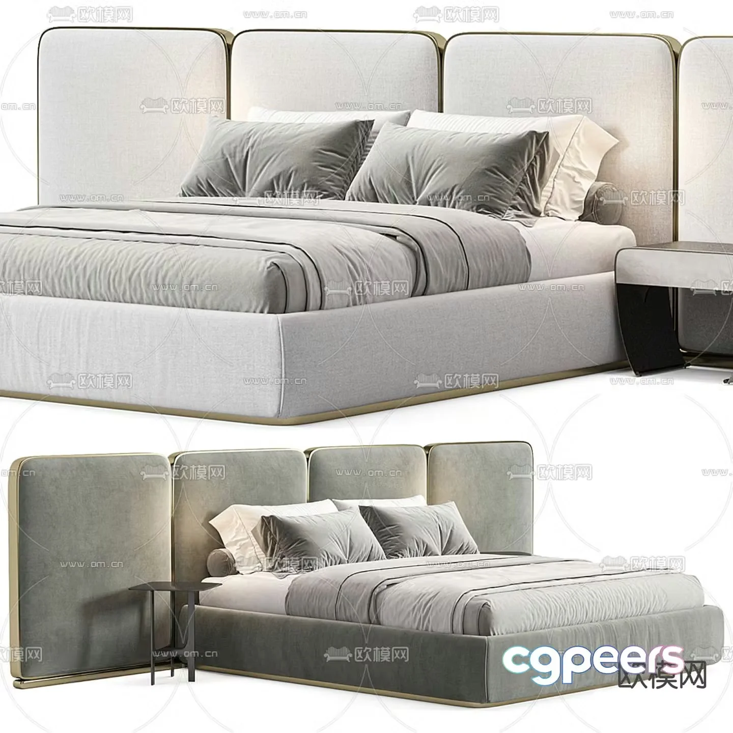 Double bed 3d model