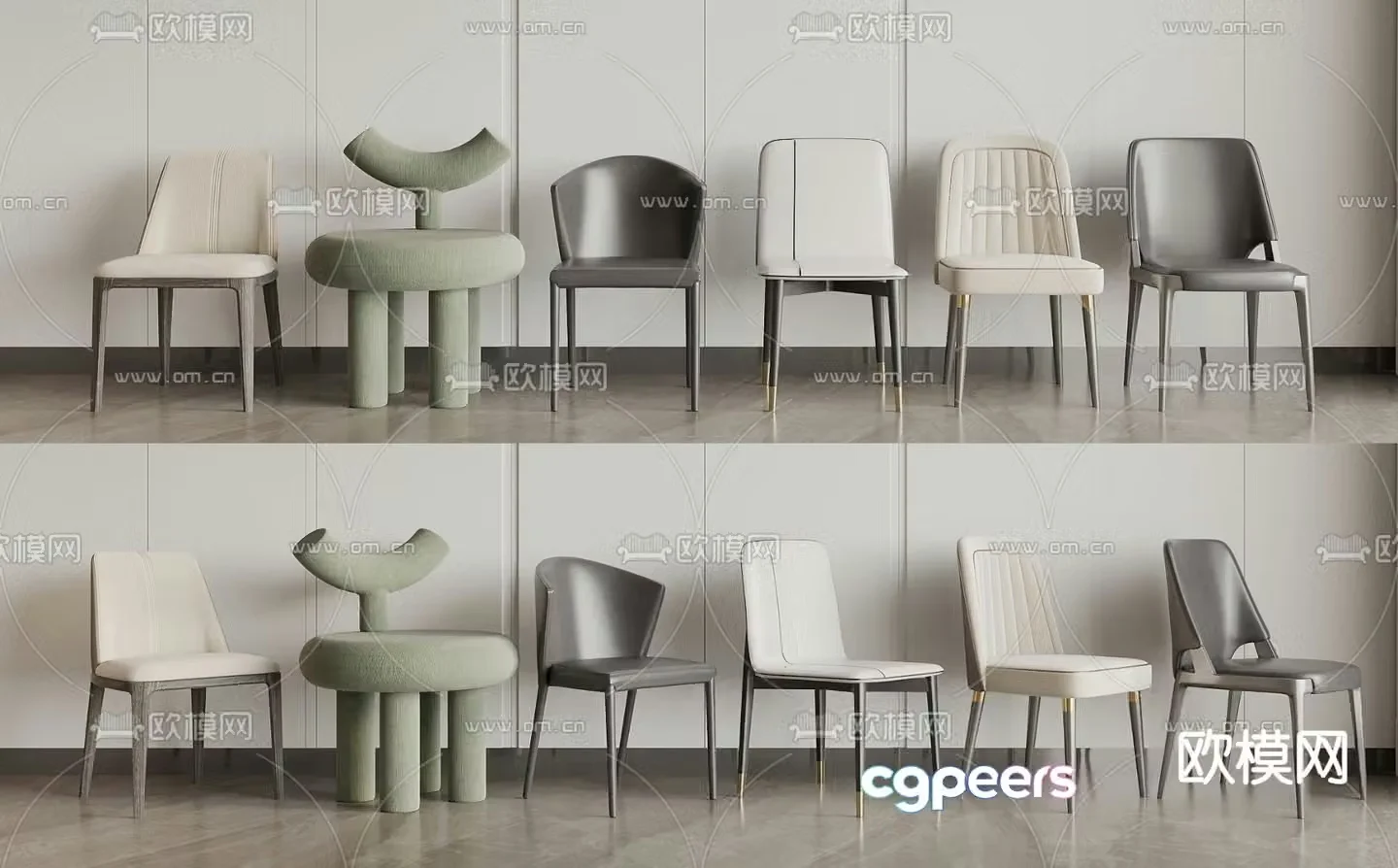 Modern chair dining chair 3d model