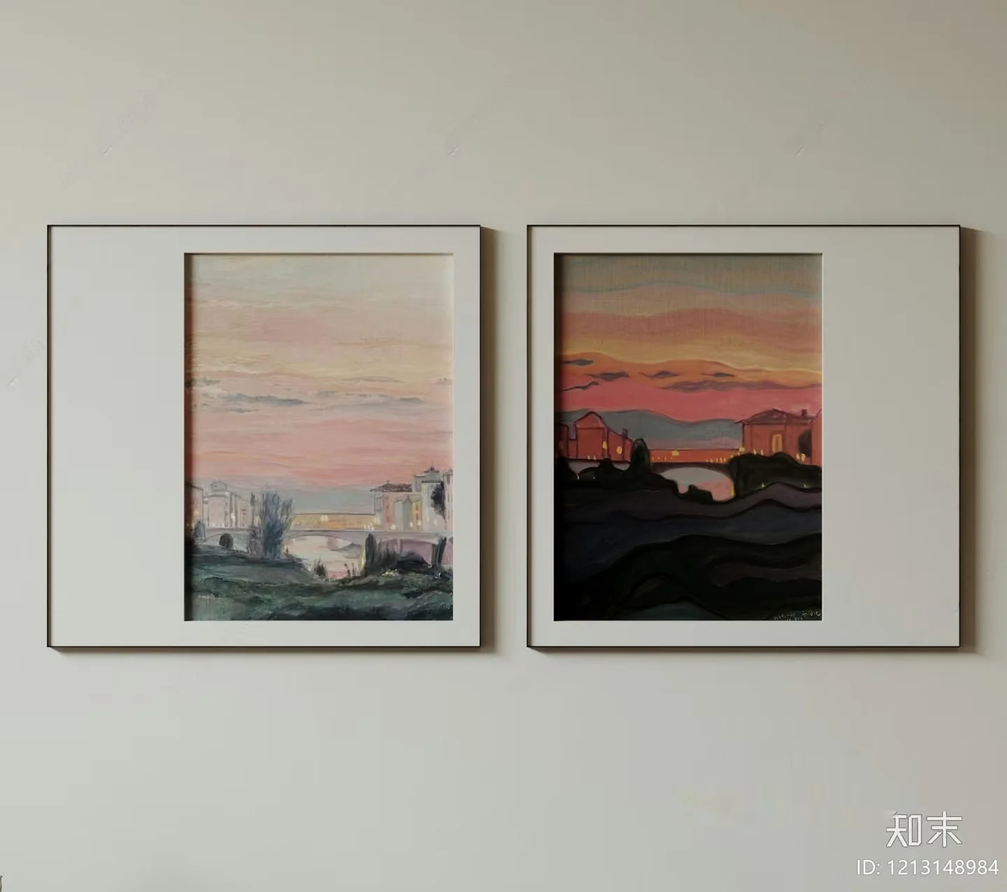 Two Framed Paintings On A Wall 3D Model – 5000 – VRAY Render
