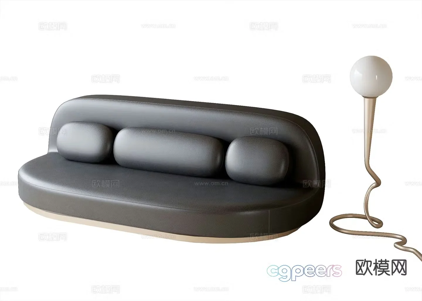 Modern office sofa reception sofa 3d model