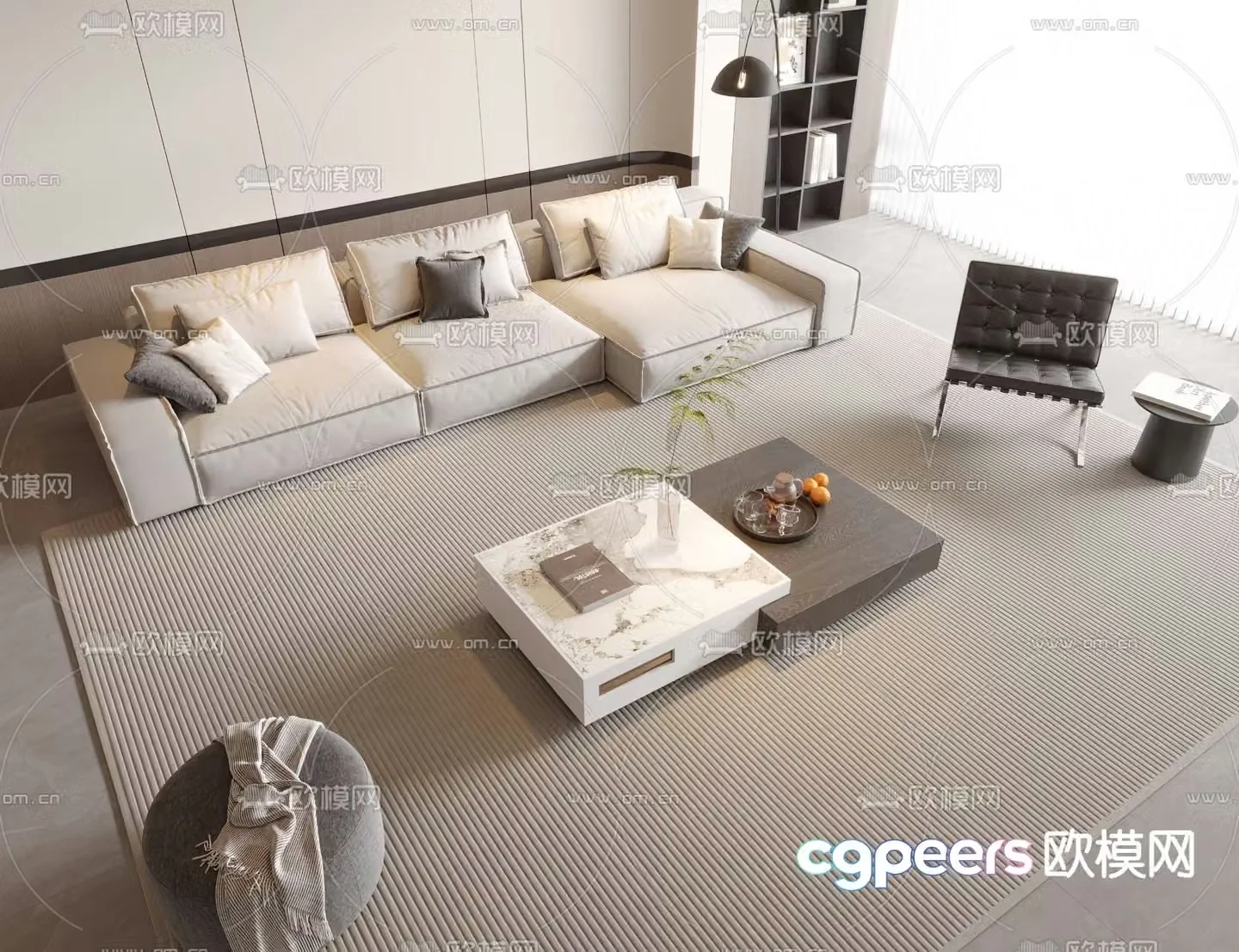 Modern sectional sofa 3d model