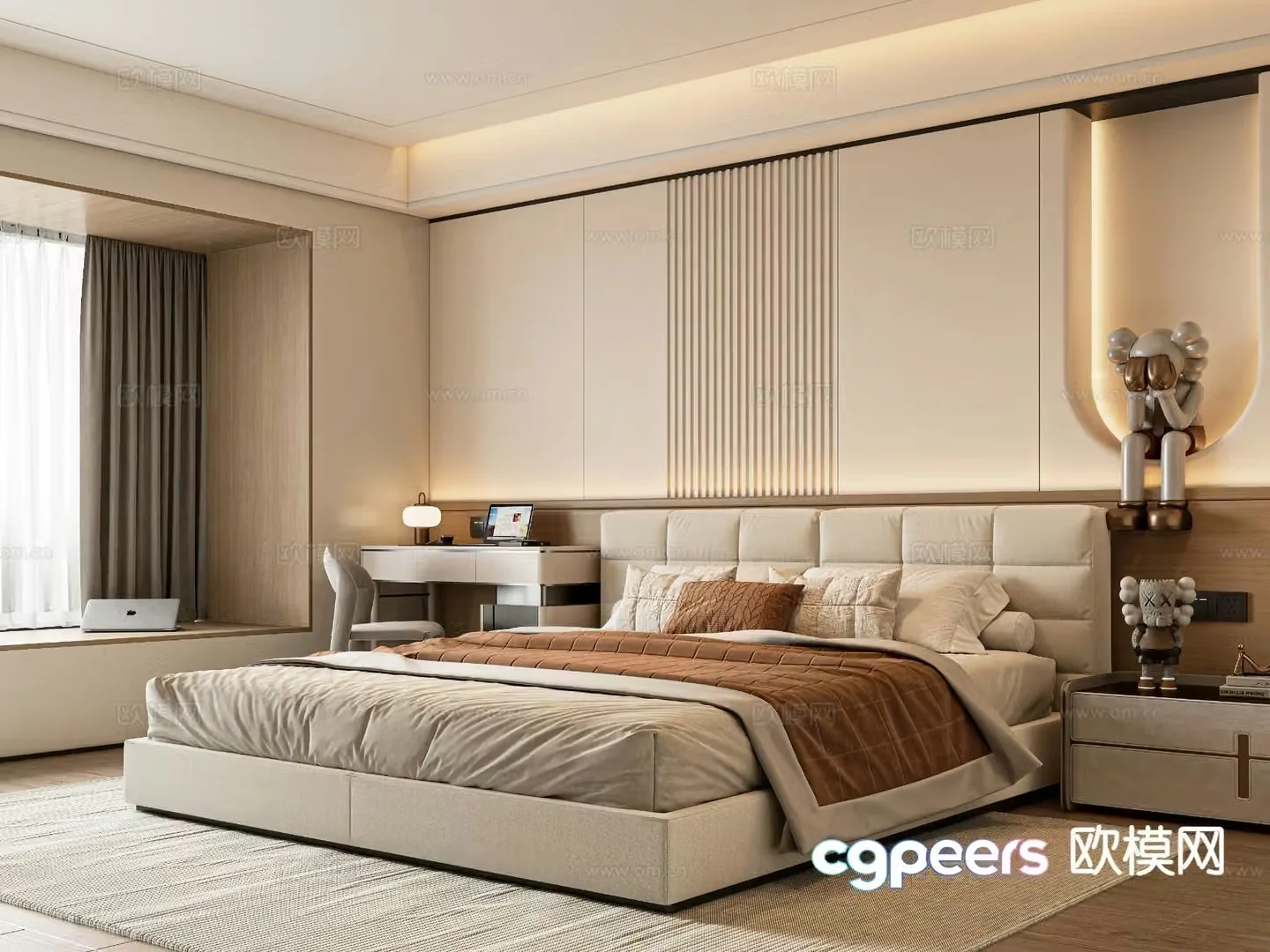 Cream style bedroom master bedroom 3d model
