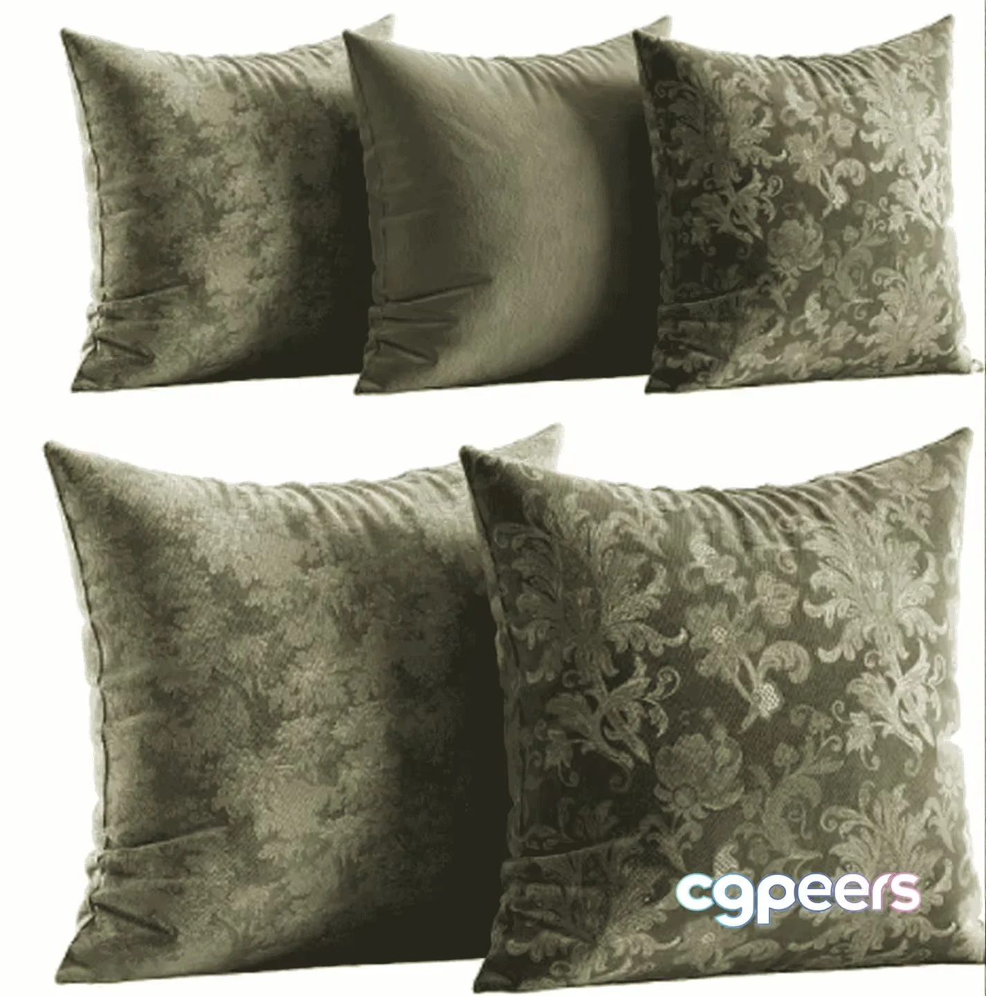 Four Throw Pillows 3D Model – 17844 – VRAY Render