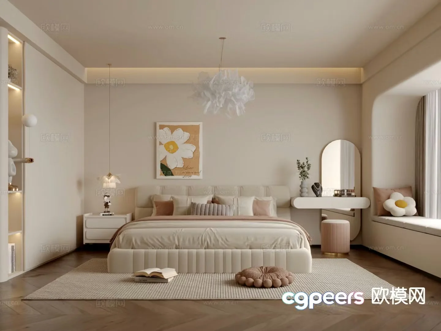 Cream style bedroom master bedroom 3d model