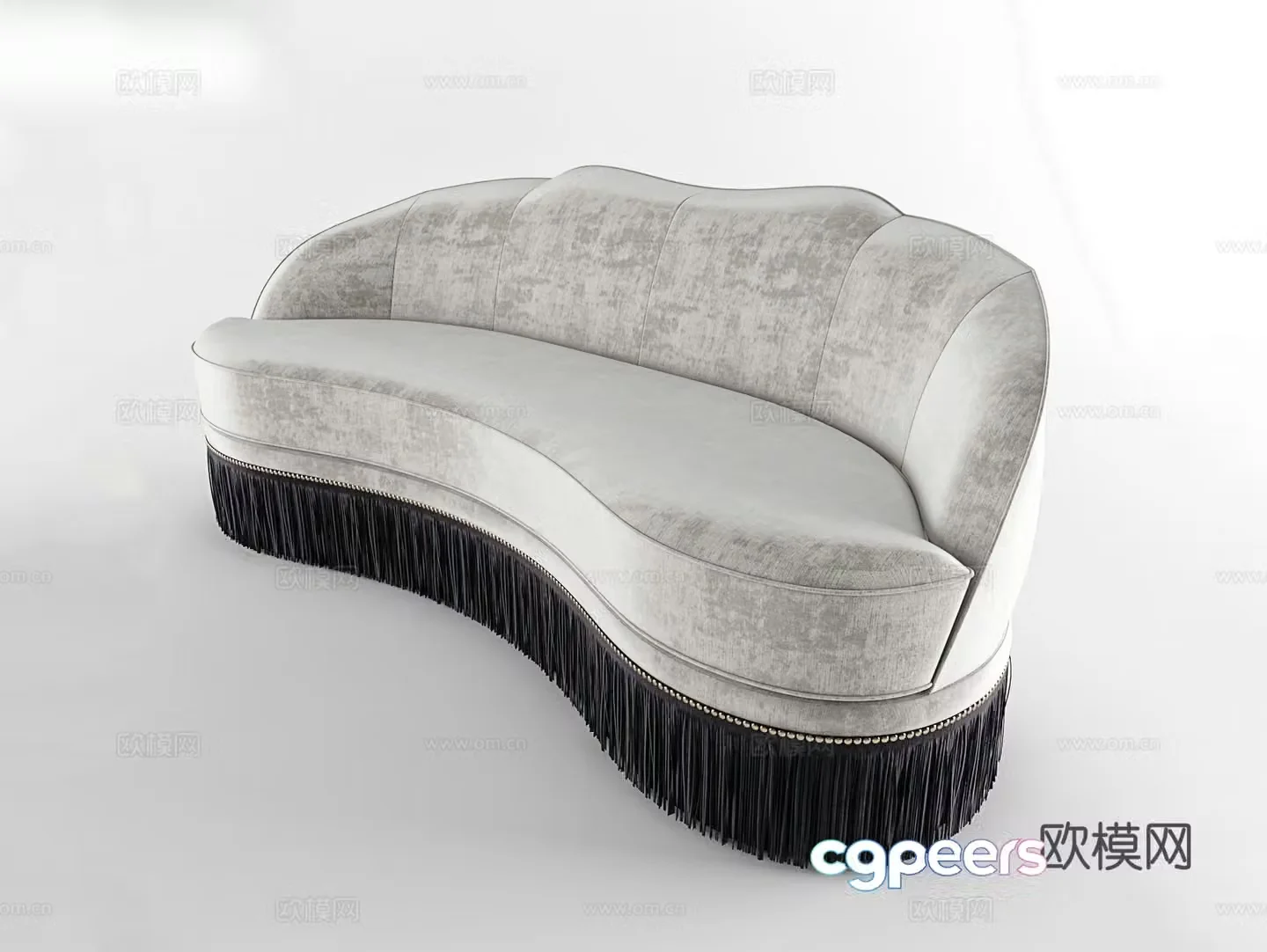 Simple European curved sofa special-shaped sofa 3D model