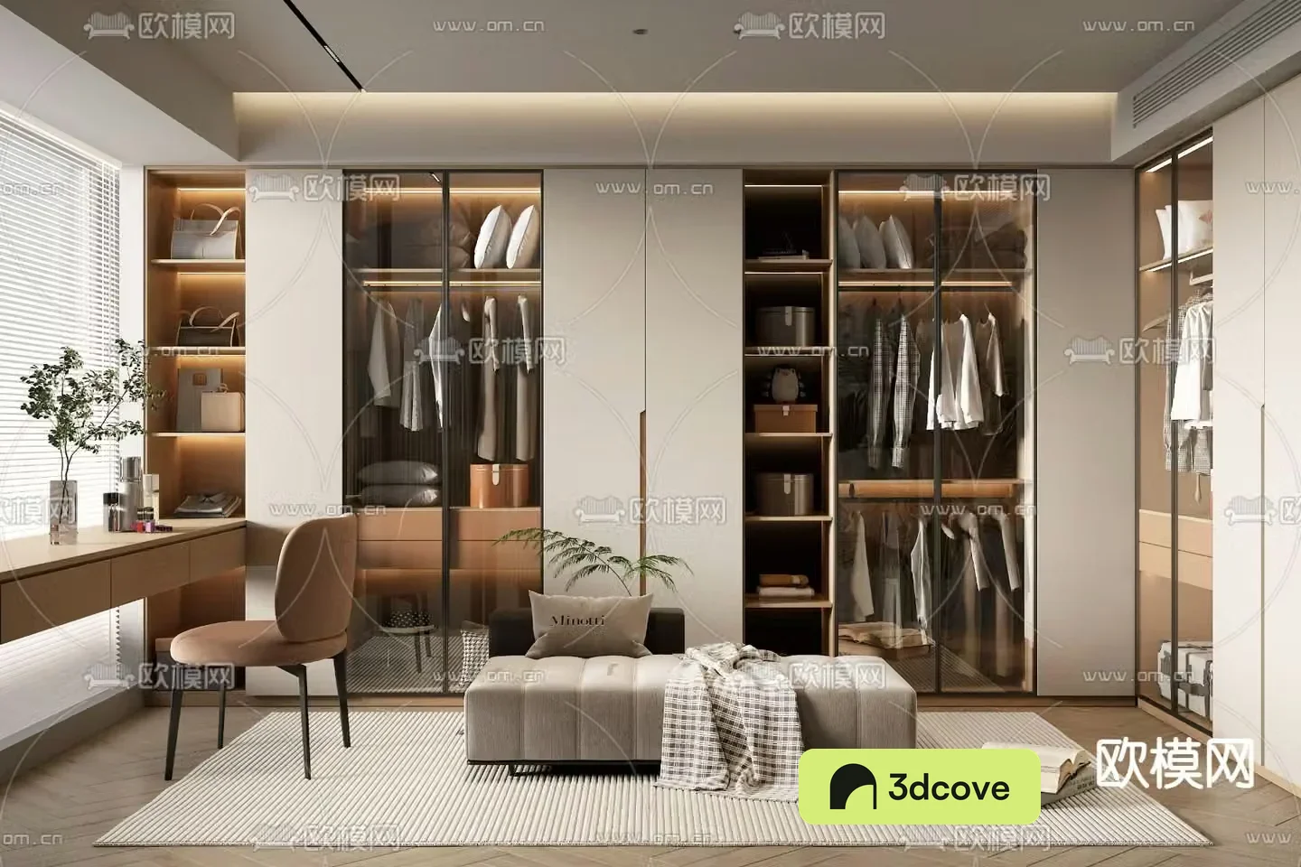 Modern cloakroom changing room