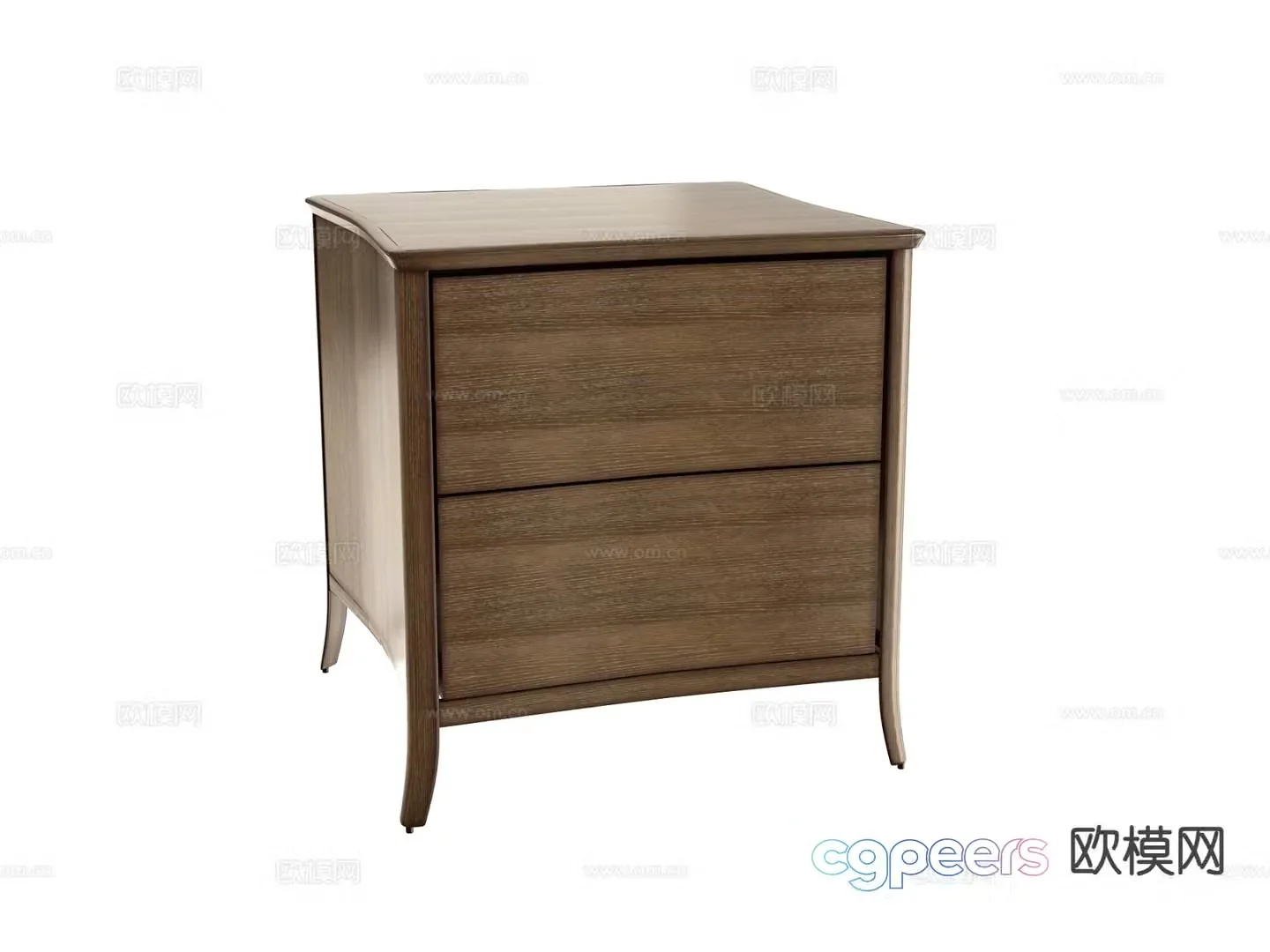 American bedside table 3d model