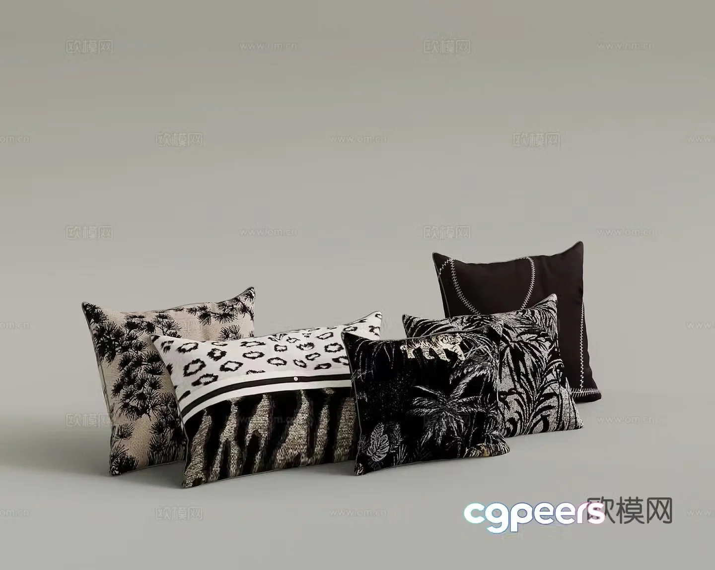 French modern pillow 3d model