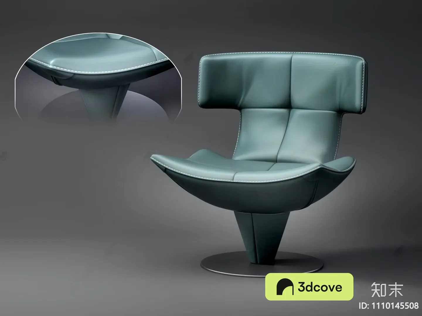 Modern Dark Green Leather Chair