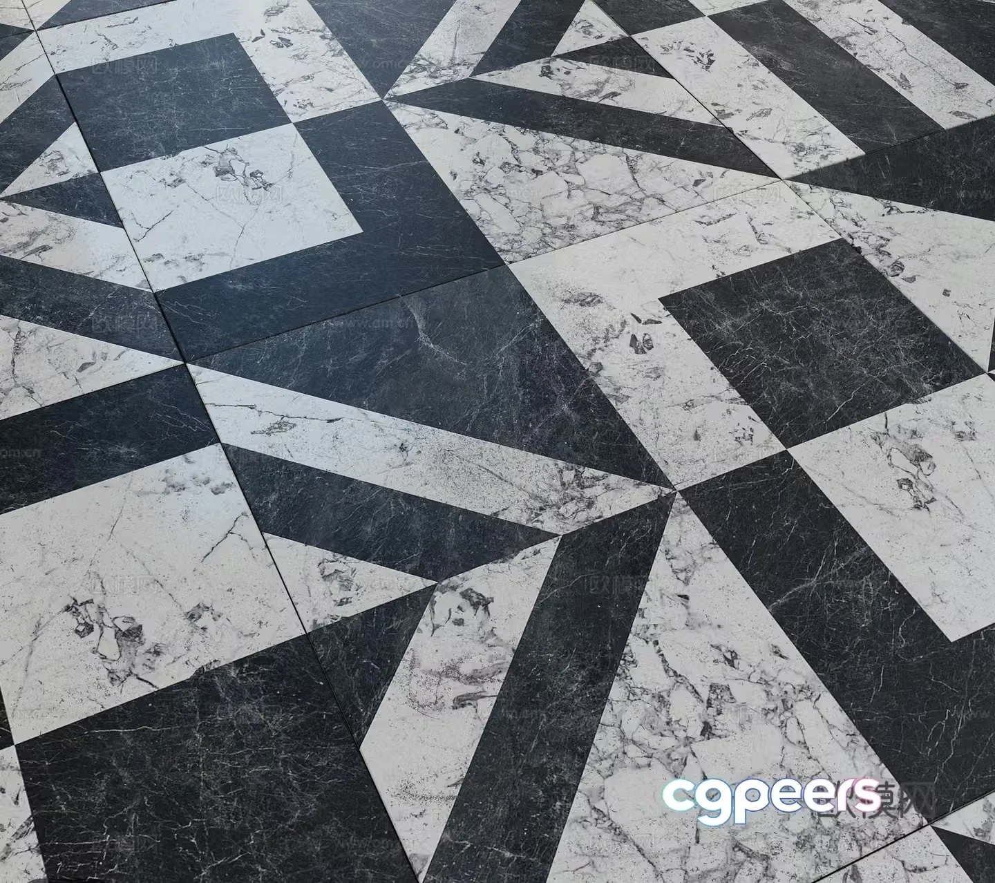 Marble parquet floor 3d model