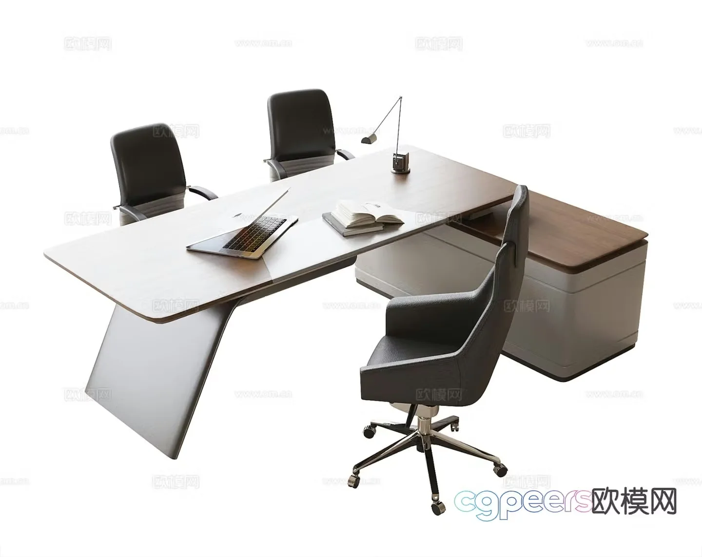 Modern desk table boss desk executive desk 3d model