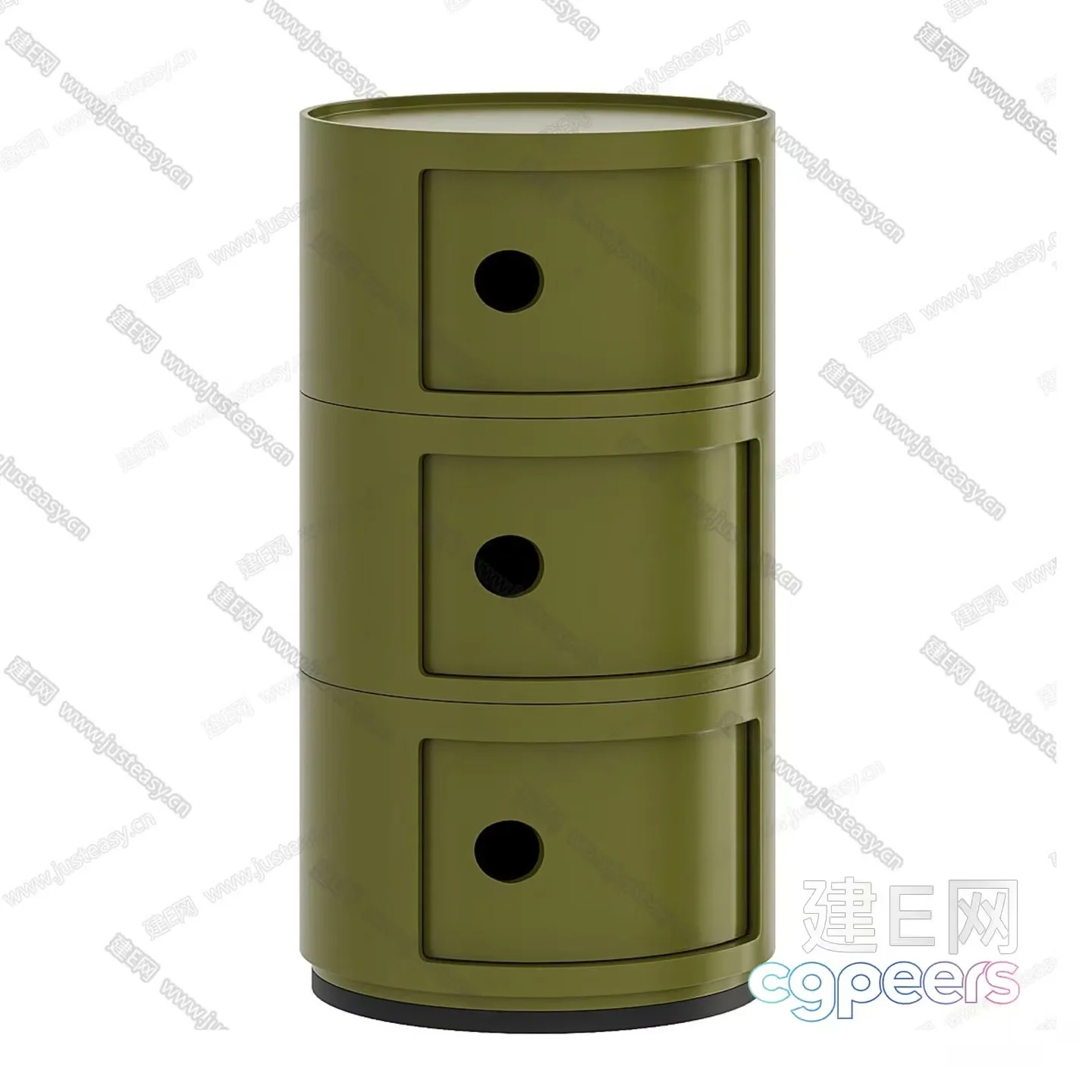 A Green Storage Unit With Drawers 3D Model – 13048 – VRAY Render