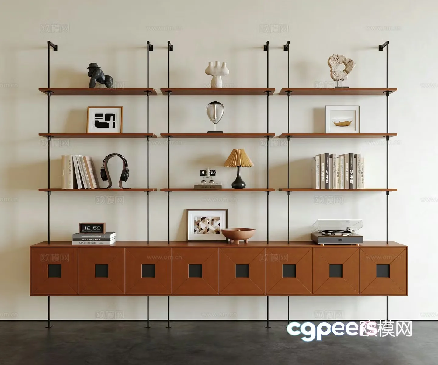 Middle-aged bookshelf 3D model