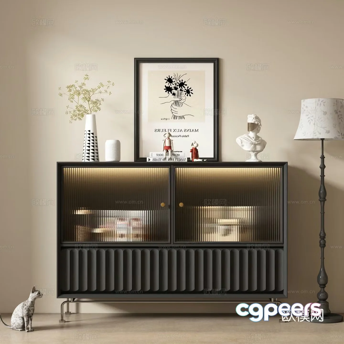 French dining cabinet 3D model