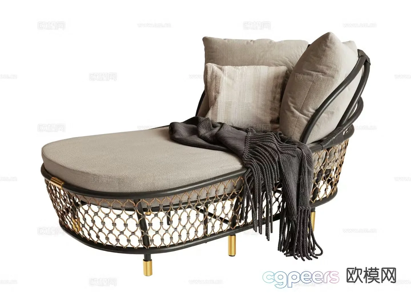 visionnaire- Simple European chaise longue beauty couch 3D model