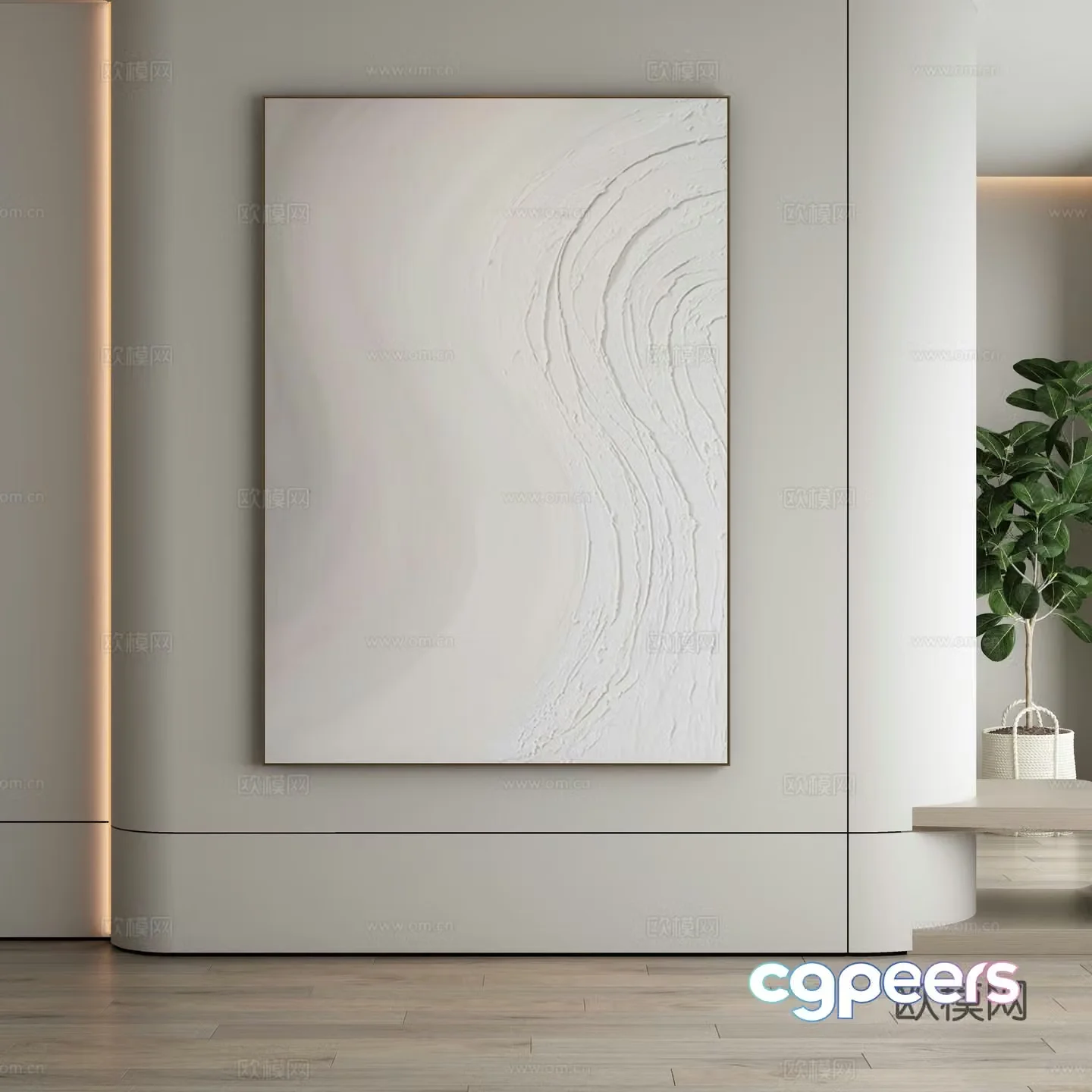 Modern Wasabi Hanging Painting Oil Painting 3D Model