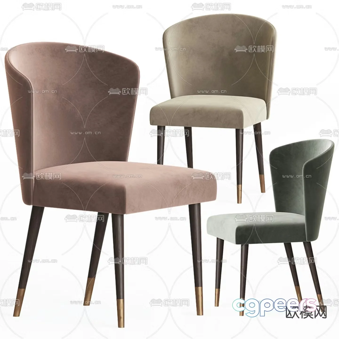 Ninfea chair dining chair 3d model